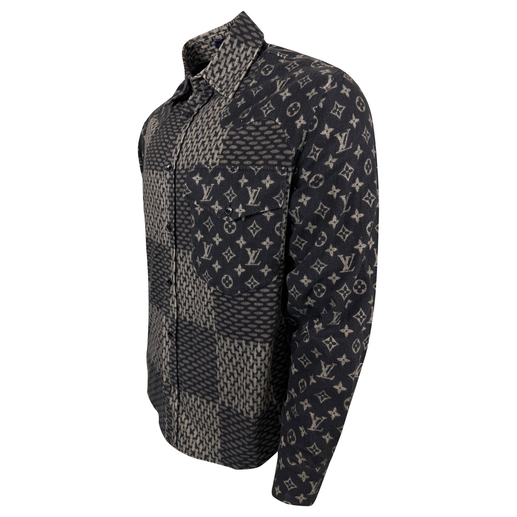 LOUIS VUITTON X NIGO MONOGRAM SHIRT - SMALL (Fits Large) | PRE OWNED - Affluent ArchivesUsed HIGH END DESIGNER CLOTHING