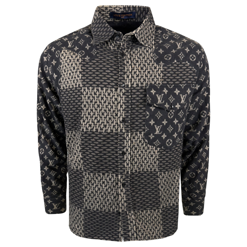 LOUIS VUITTON X NIGO MONOGRAM SHIRT - SMALL (Fits Large) | PRE OWNED - Affluent ArchivesUsed HIGH END DESIGNER CLOTHING