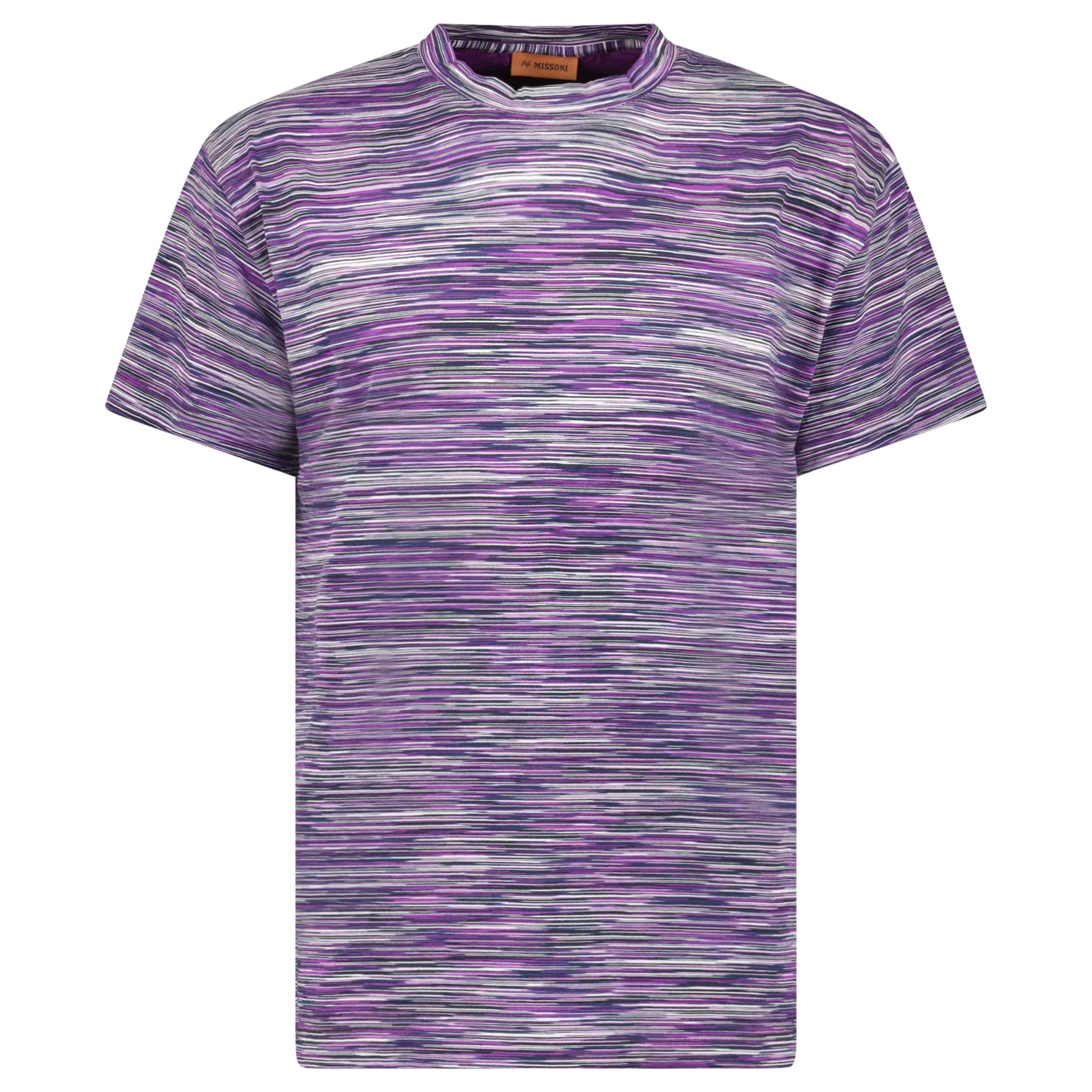 MISSONI STRIPED PURPLE T SHIRT - MEDIUM - Affluent ArchivesUsed HIGH END DESIGNER CLOTHING