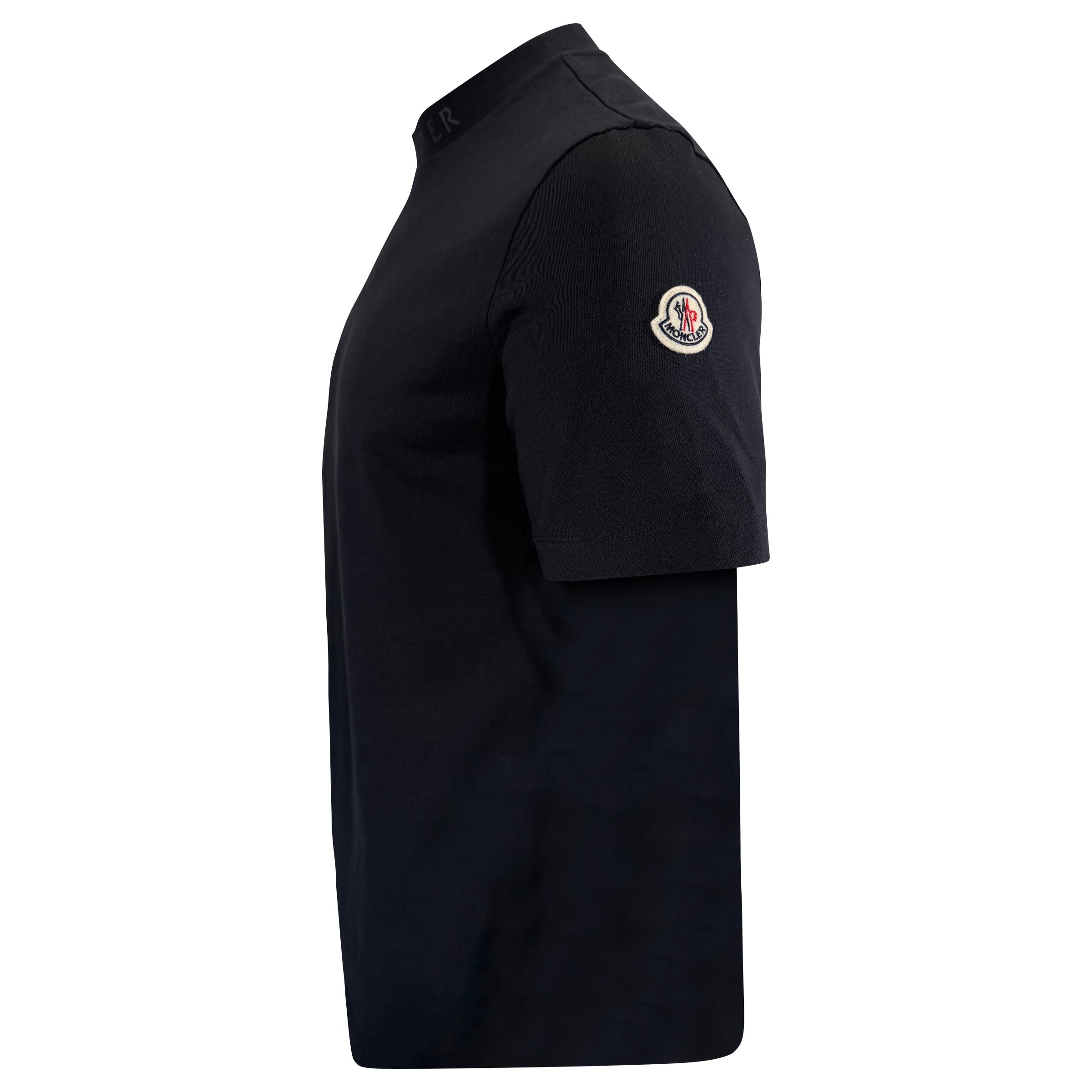 MONCLER BADGE T SHIRT NAVY - SMALL | PRE OWNED - Affluent ArchivesUsed HIGH END DESIGNER CLOTHING