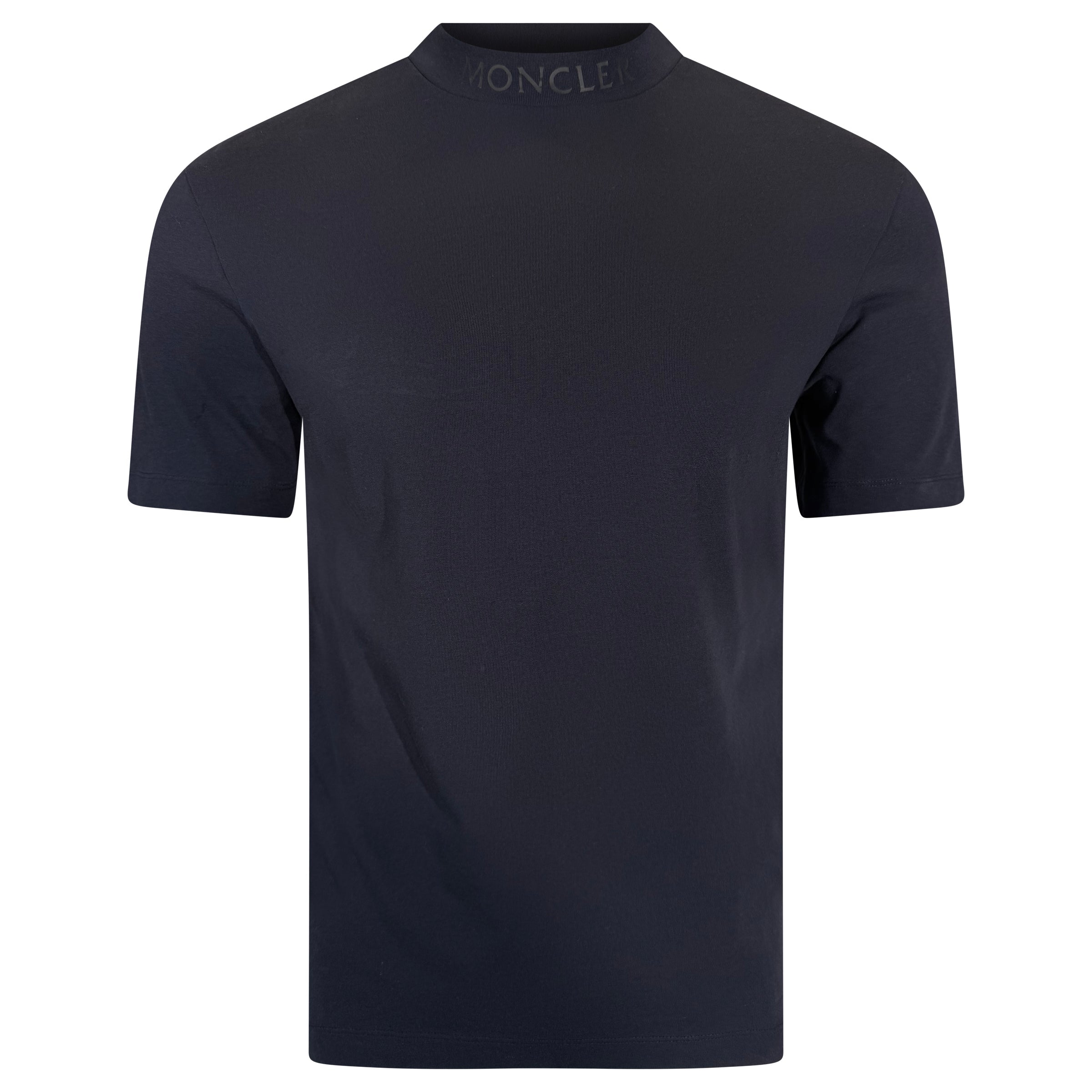 MONCLER BADGE T SHIRT NAVY - SMALL | PRE OWNED - Affluent ArchivesUsed HIGH END DESIGNER CLOTHING