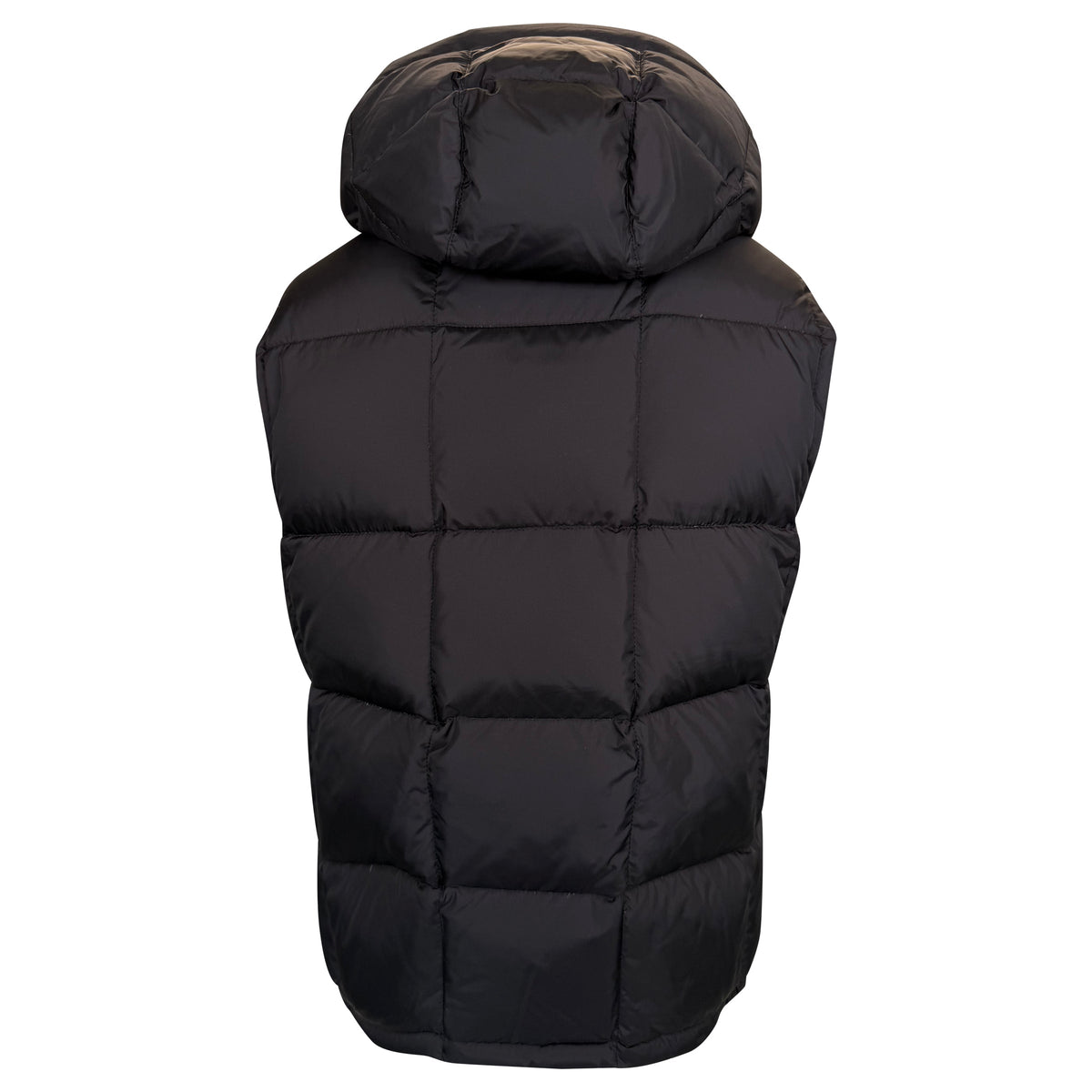 MONCLER BLACK HOODED QUILTED GILET - SIZE 4 (L) | PRE OWNED - Affluent ArchivesUsed HIGH END DESIGNER CLOTHING