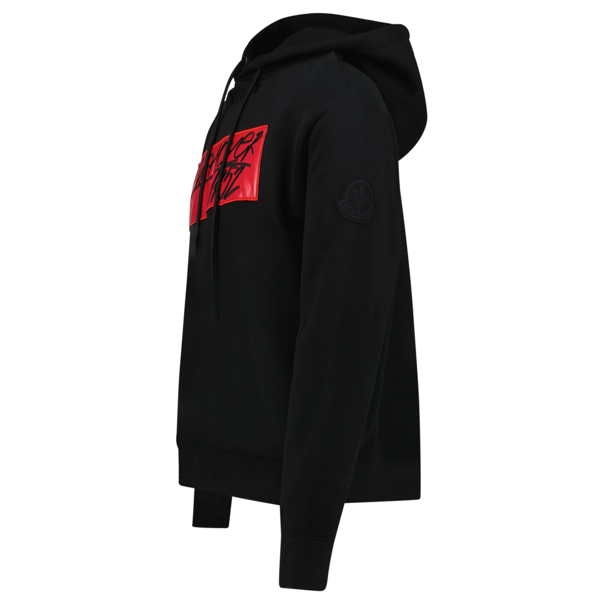 MONCLER BLACK LOGO HOODIE - XL (NEW WITH TAGS) - Affluent ArchivesUsed HIGH END DESIGNER CLOTHING