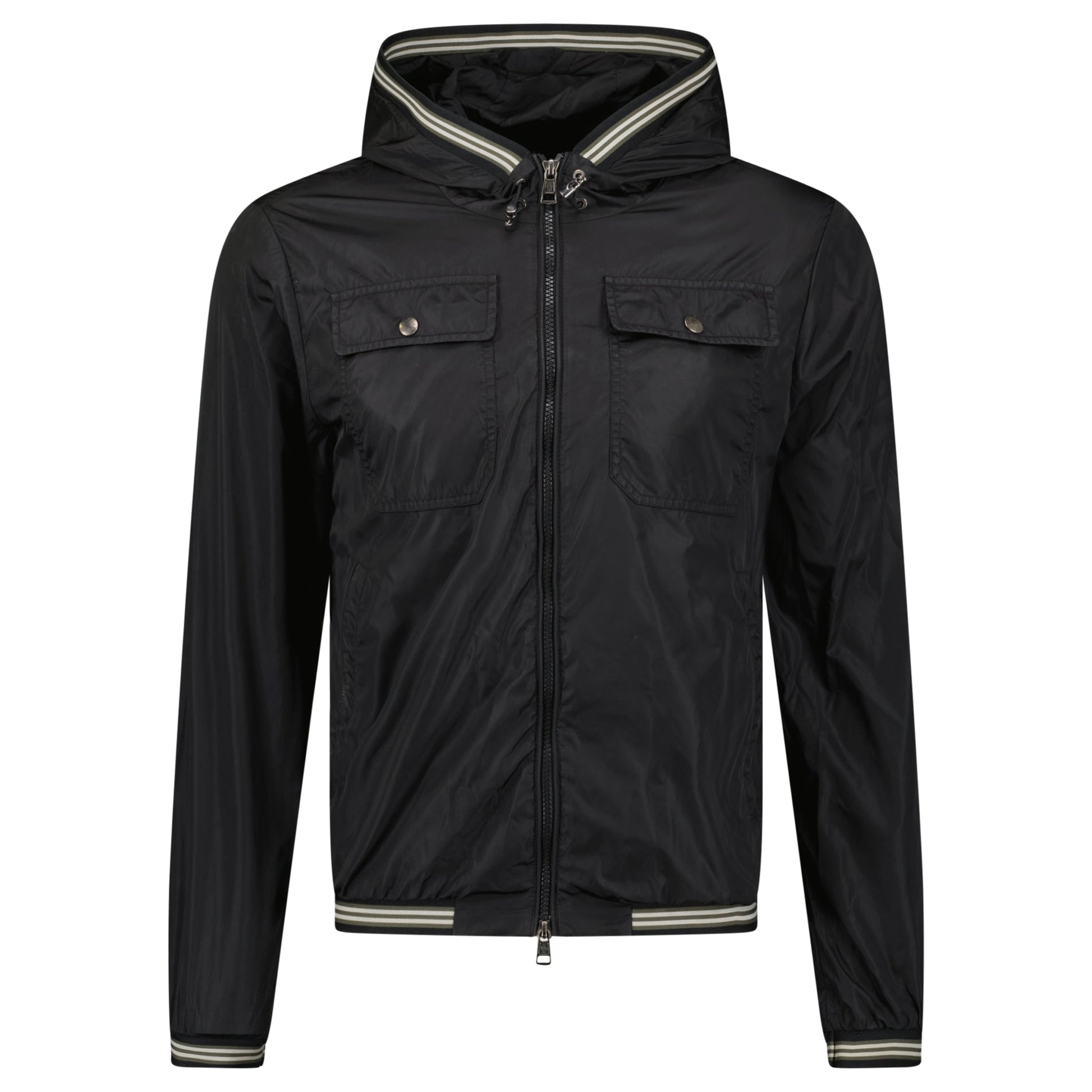 MONCLER BLACK WINDBREAKER - SIZE 1 (S) - Affluent ArchivesUsed HIGH END DESIGNER CLOTHING