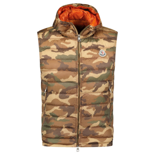 MONCLER CAMO DOWN GILET - SIZE 1 (S) - Affluent ArchivesUsed HIGH END DESIGNER CLOTHING