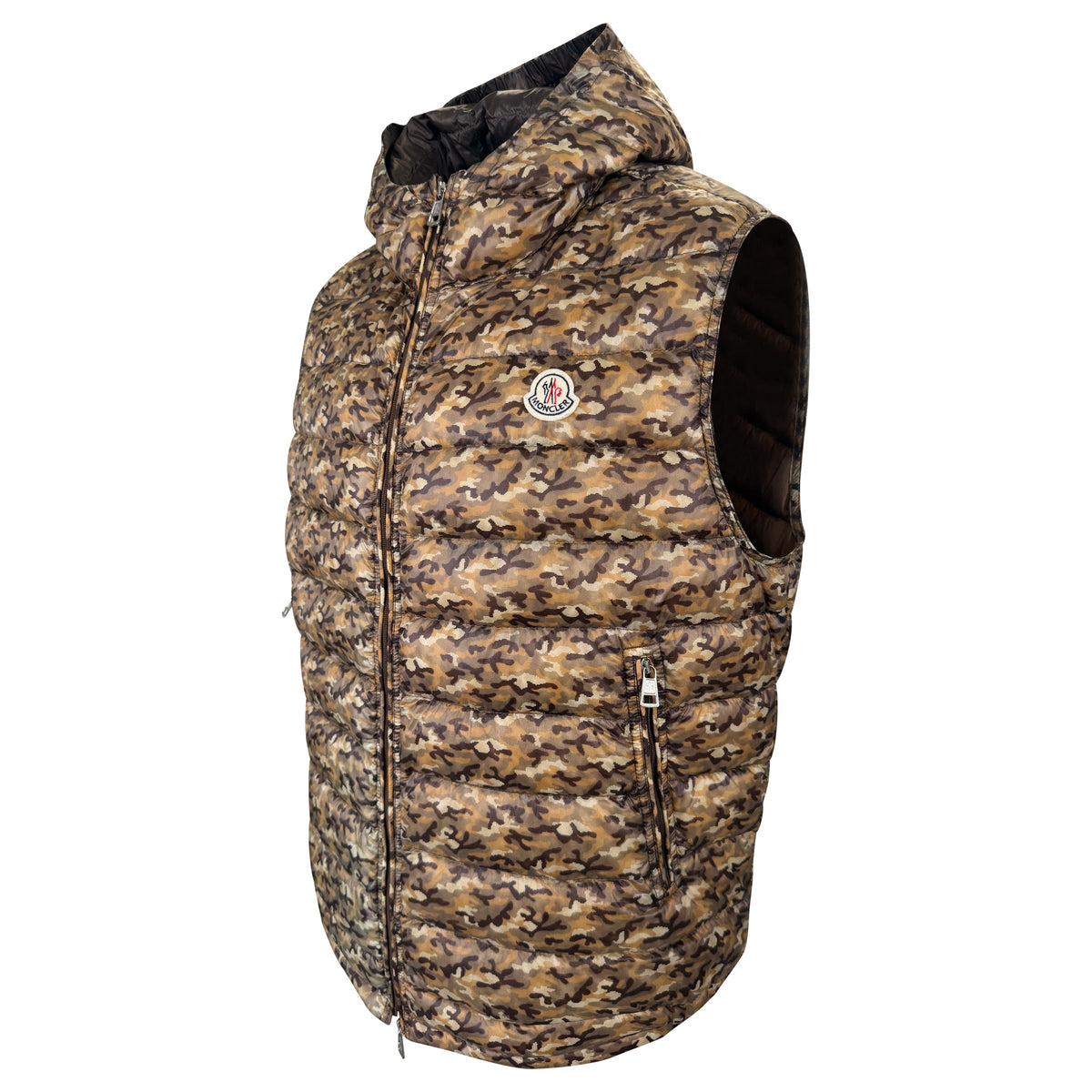 MONCLER CAMO DOWN GILET - SIZE 6 (XXL) | PRE OWNED - Affluent ArchivesUsed HIGH END DESIGNER CLOTHING
