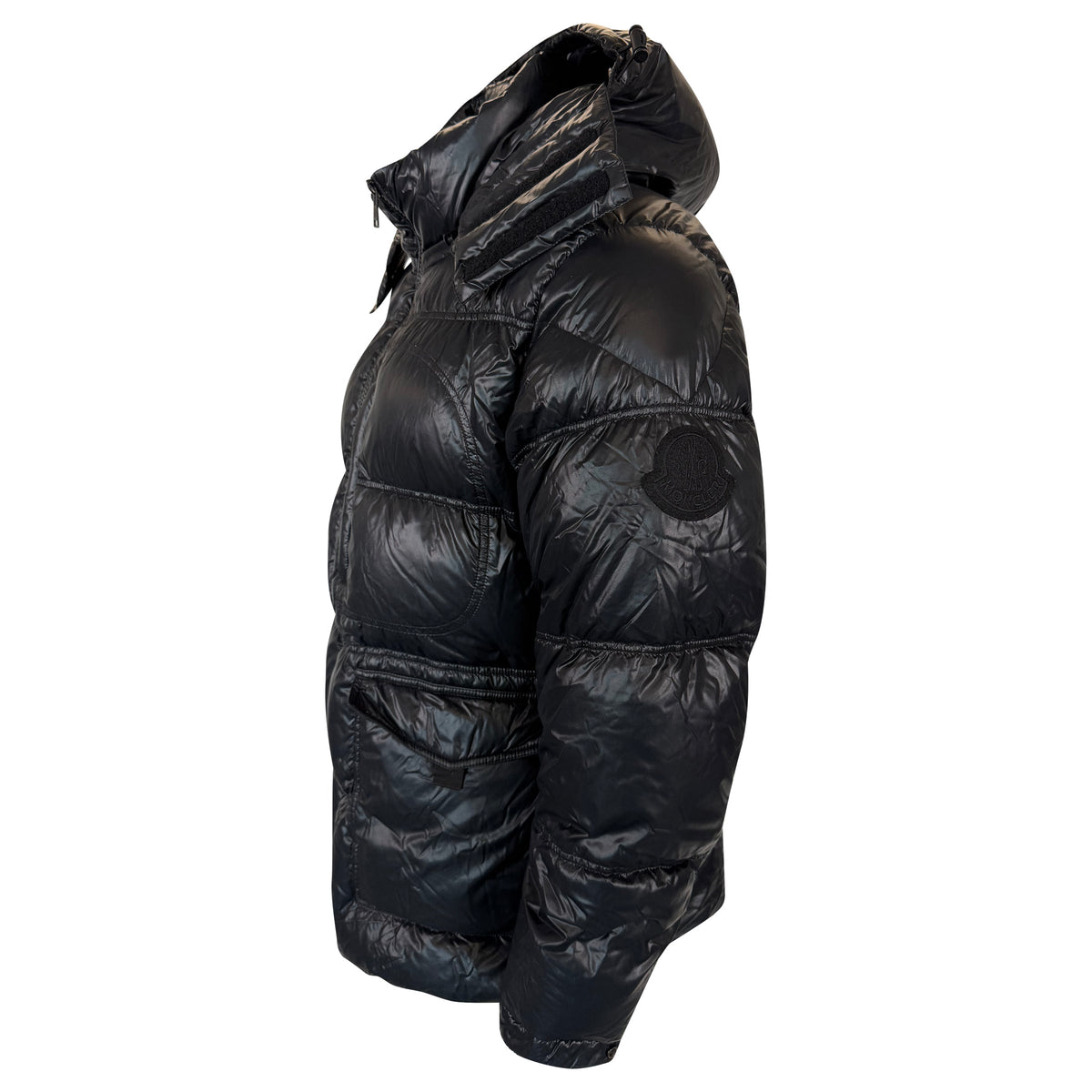 MONCLER GENUIS 2 BLACK DOWN TETHYS JACKET - SIZE 5 (XL) - Affluent ArchivesUsed HIGH END DESIGNER CLOTHING