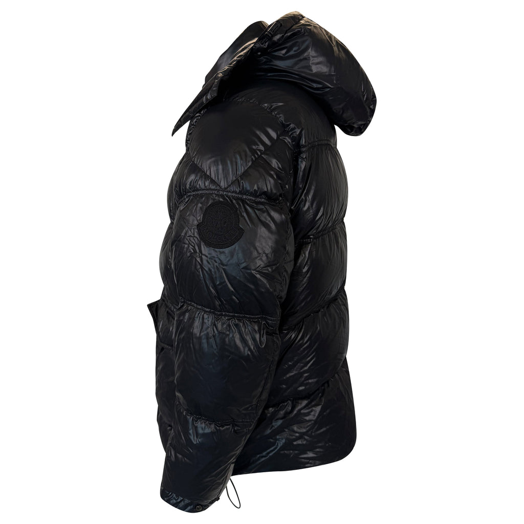 MONCLER GENUIS 2 BLACK DOWN TETHYS JACKET - SIZE 5 (XL) - Affluent ArchivesUsed HIGH END DESIGNER CLOTHING