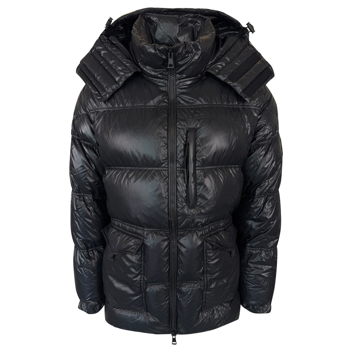 MONCLER GENUIS 2 BLACK DOWN TETHYS JACKET - SIZE 5 (XL) - Affluent ArchivesUsed HIGH END DESIGNER CLOTHING