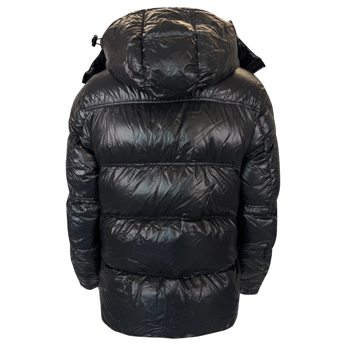 MONCLER GENUIS 2 BLACK DOWN TETHYS JACKET - SIZE 5 (XL) - Affluent ArchivesUsed HIGH END DESIGNER CLOTHING