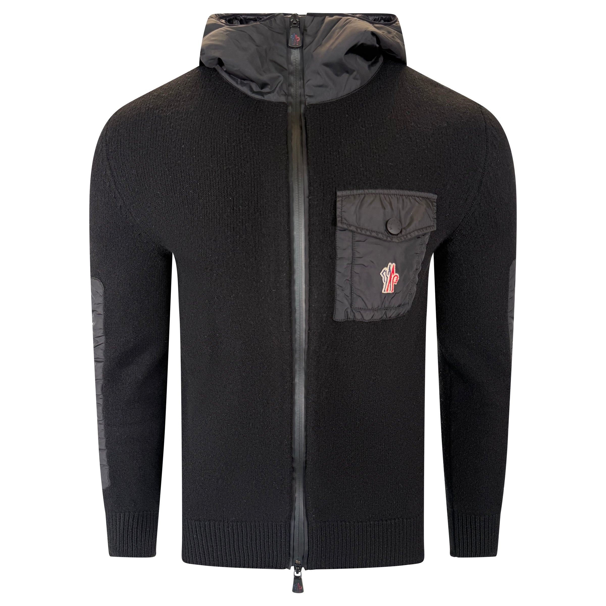 MONCLER GRENOBLE MAGLIA CARDIGAN BLACK XL (Fits L) | PRE OWNED - Affluent ArchivesUsed HIGH END DESIGNER CLOTHING