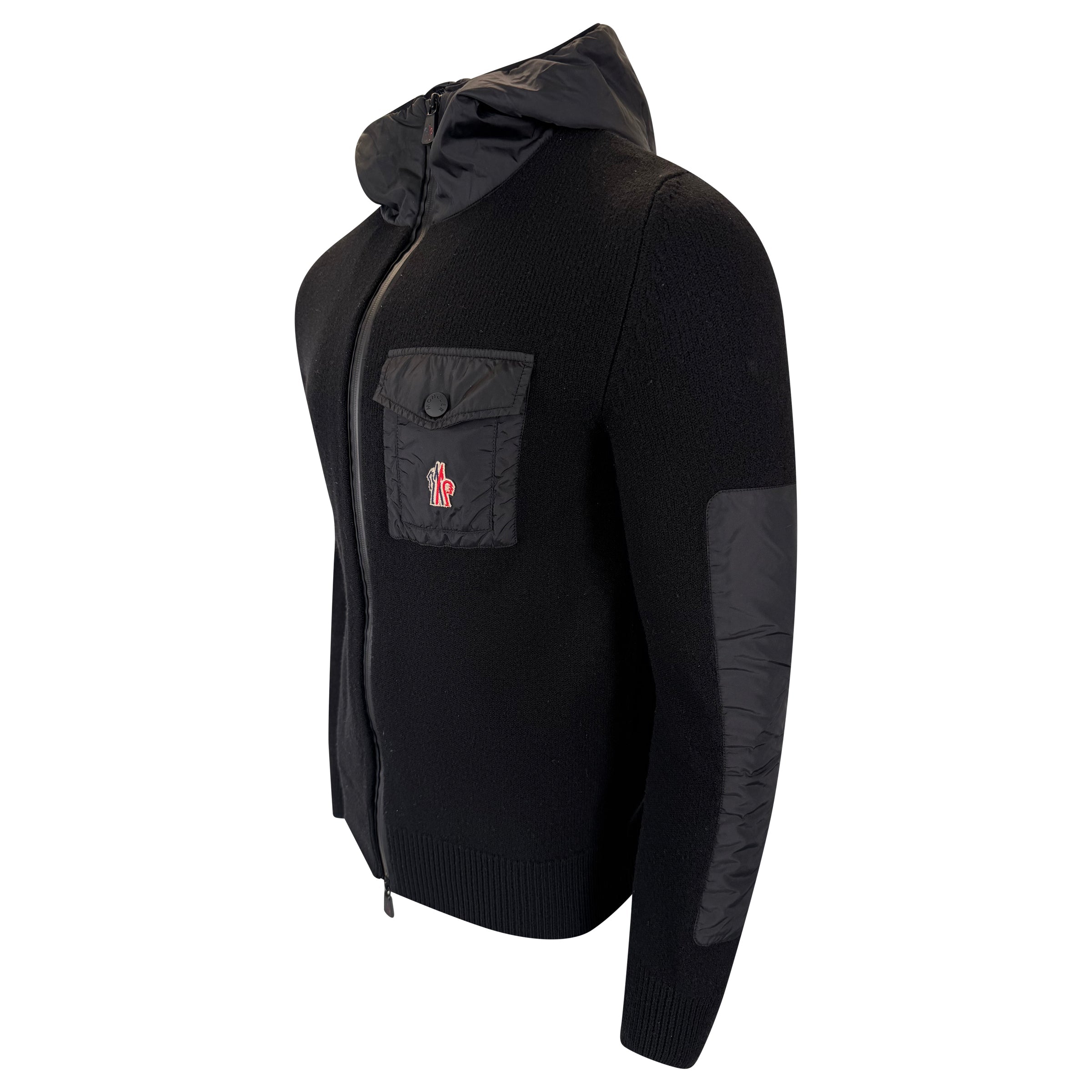 MONCLER GRENOBLE MAGLIA CARDIGAN BLACK XL (Fits L) | PRE OWNED - Affluent ArchivesUsed HIGH END DESIGNER CLOTHING