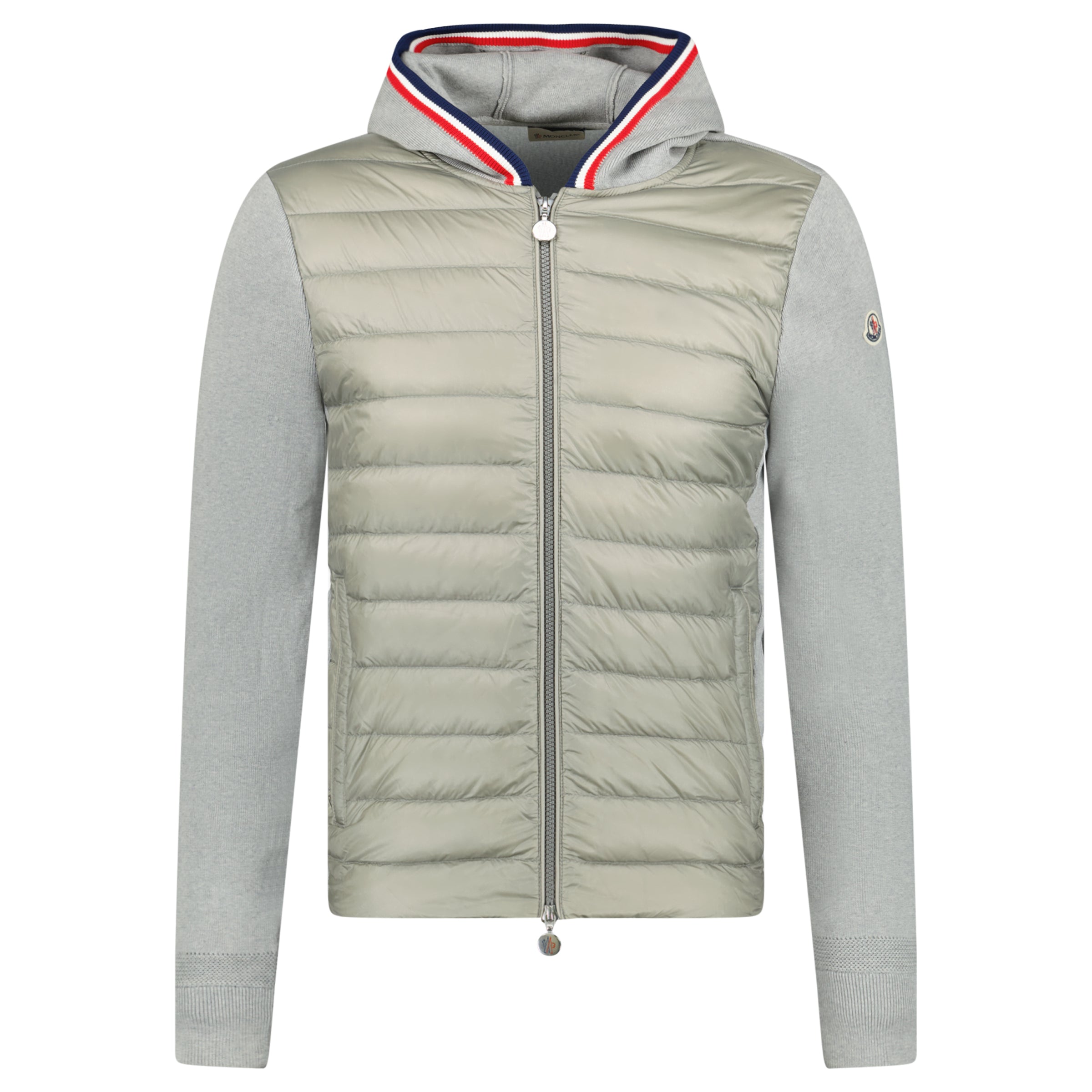 MONCLER GREY PADDED MAGLIA CARDGAN - MEDIUM - Affluent ArchivesUsed HIGH END DESIGNER CLOTHING