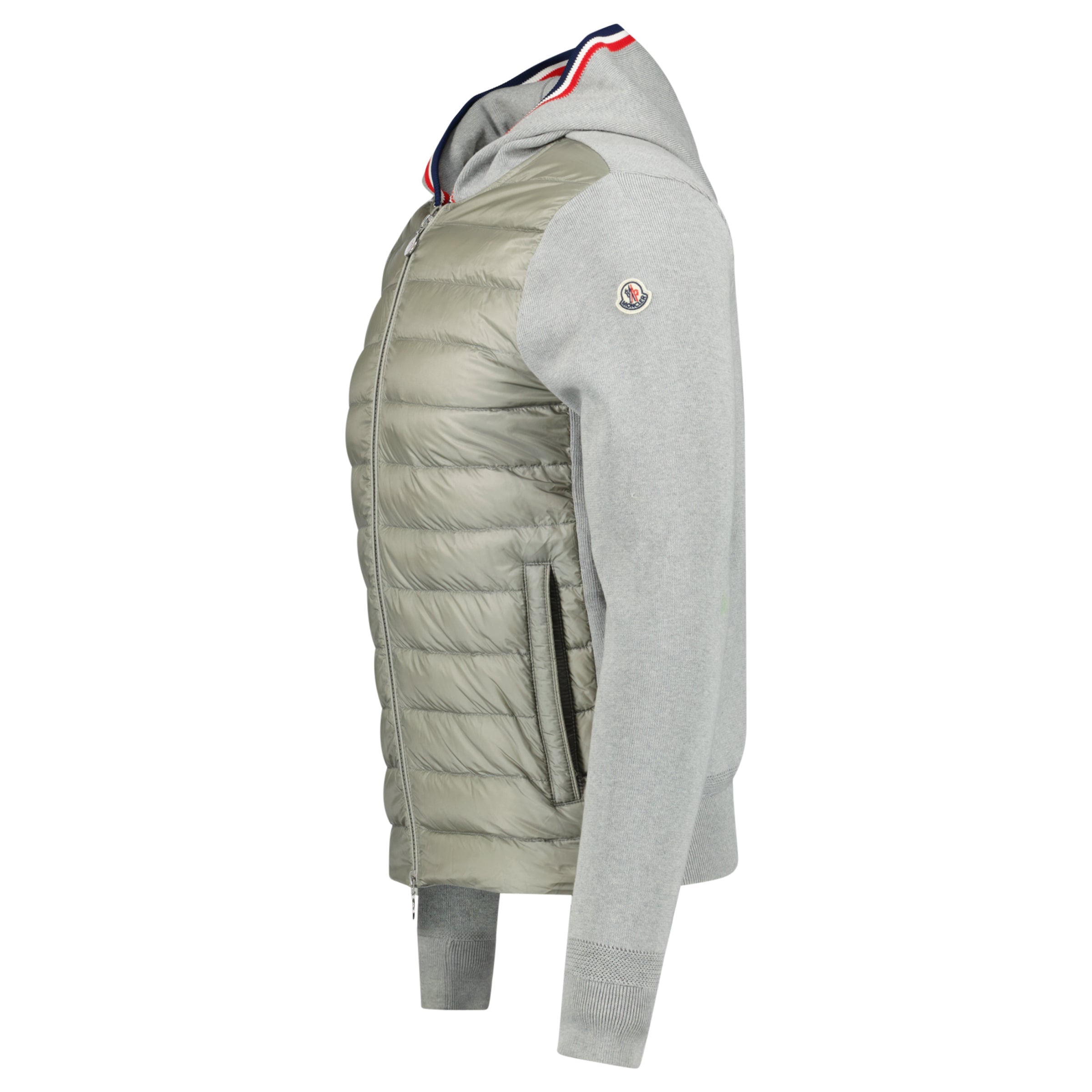 MONCLER GREY PADDED MAGLIA CARDGAN - MEDIUM - Affluent ArchivesUsed HIGH END DESIGNER CLOTHING