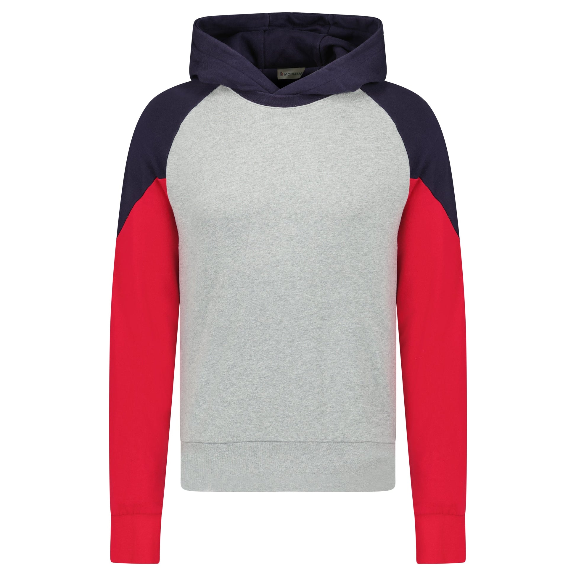 MONCLER GREY PULL OVER HOODIE - XL (Fits L) - Affluent ArchivesUsed HIGH END DESIGNER CLOTHING