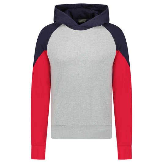 MONCLER GREY PULL OVER HOODIE - XL (Fits L) - Affluent ArchivesUsed HIGH END DESIGNER CLOTHING
