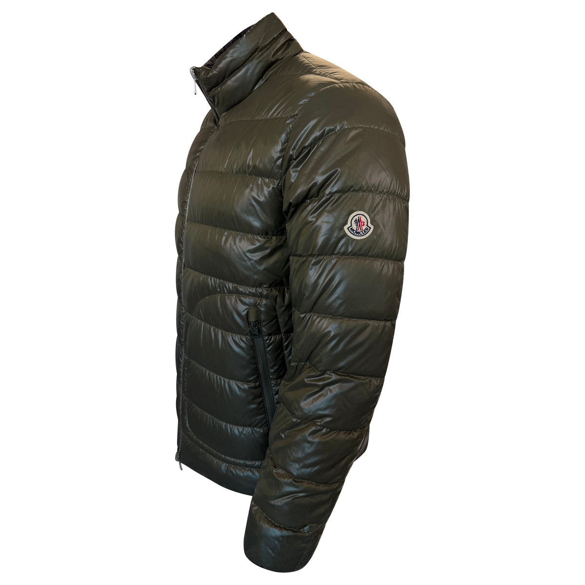 MONCLER KHAKI POUCTAL REVERSIBLE JACKET - SIZE 4 (L) | PRE OWNED - Affluent ArchivesUsed HIGH END DESIGNER CLOTHING