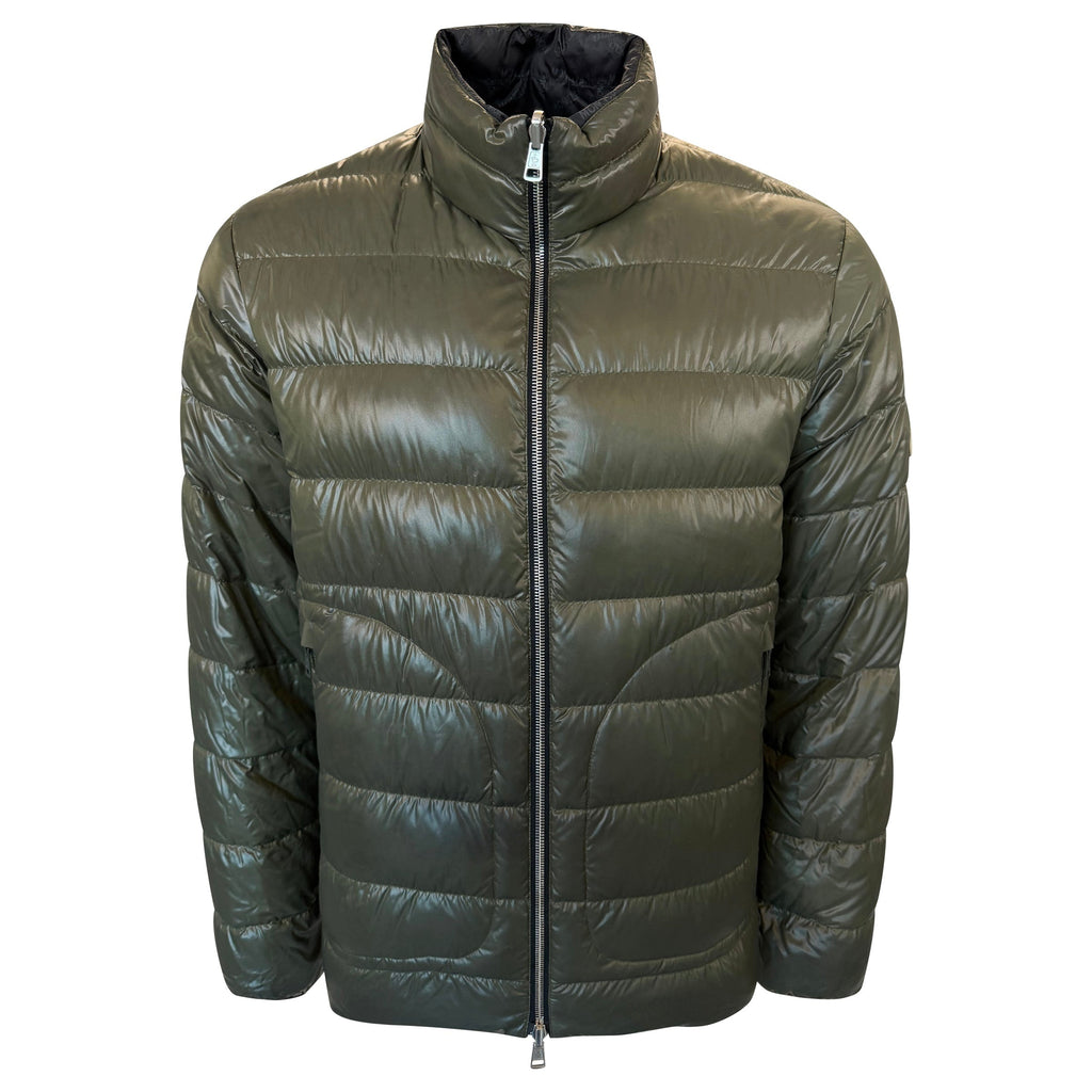 MONCLER KHAKI POUCTAL REVERSIBLE JACKET - SIZE 4 (L) | PRE OWNED - Affluent ArchivesUsed HIGH END DESIGNER CLOTHING