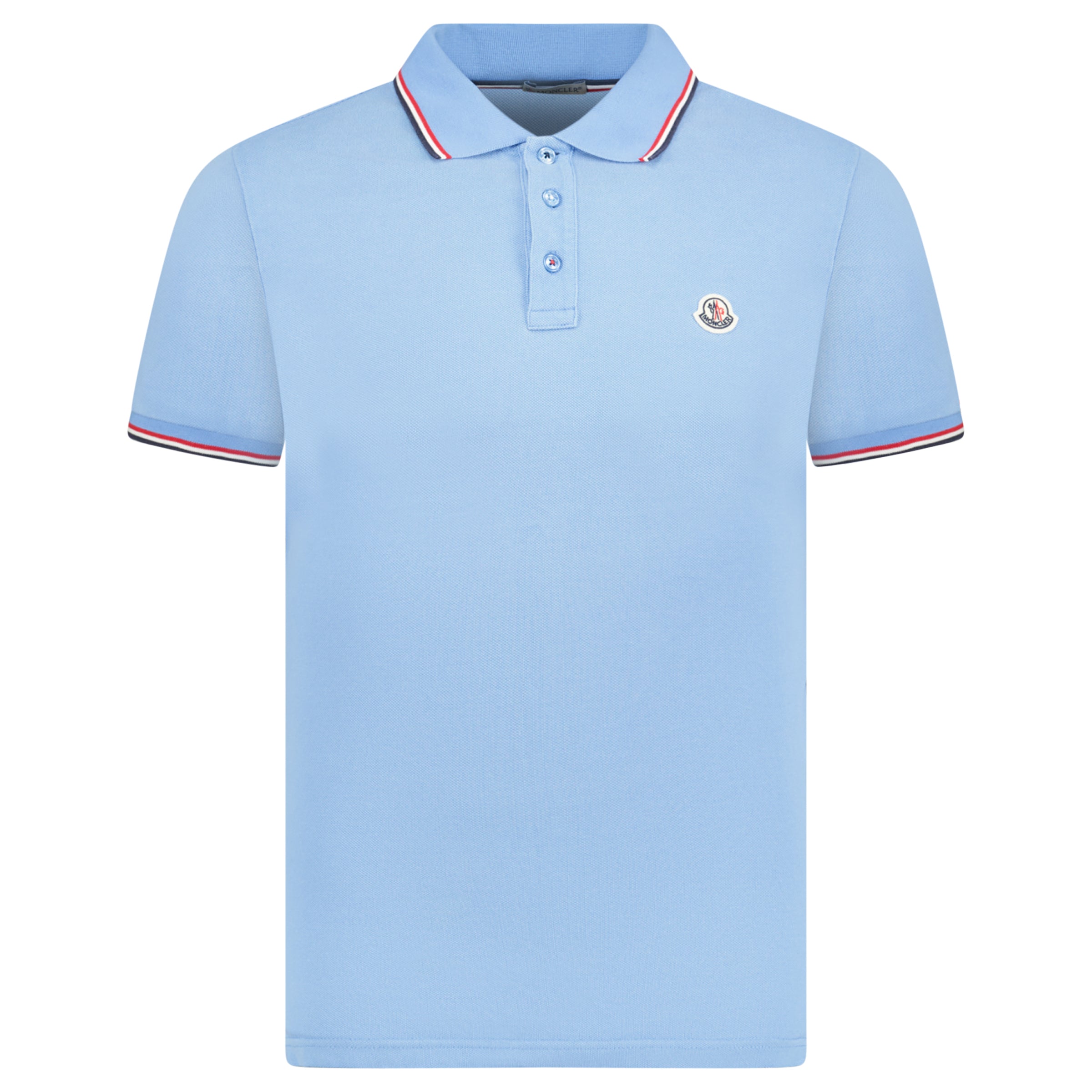 MONCLER LIGHT BLUE LOGO POLO SMALL Affluent Archives