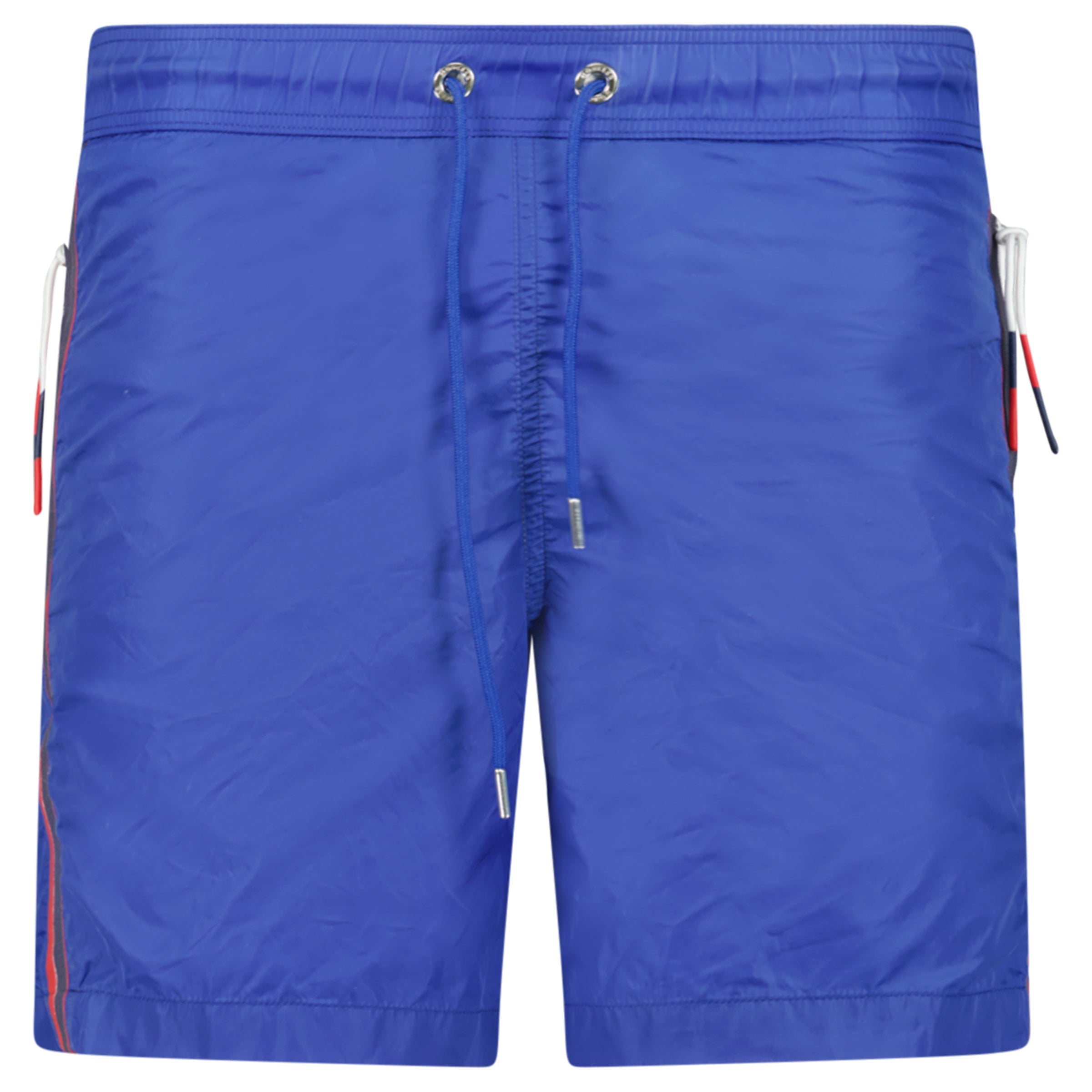 MONCLER LOGO SWIM SHORTS BLUE - SMALL | PRE OWNED - Affluent ArchivesUsed HIGH END DESIGNER CLOTHING