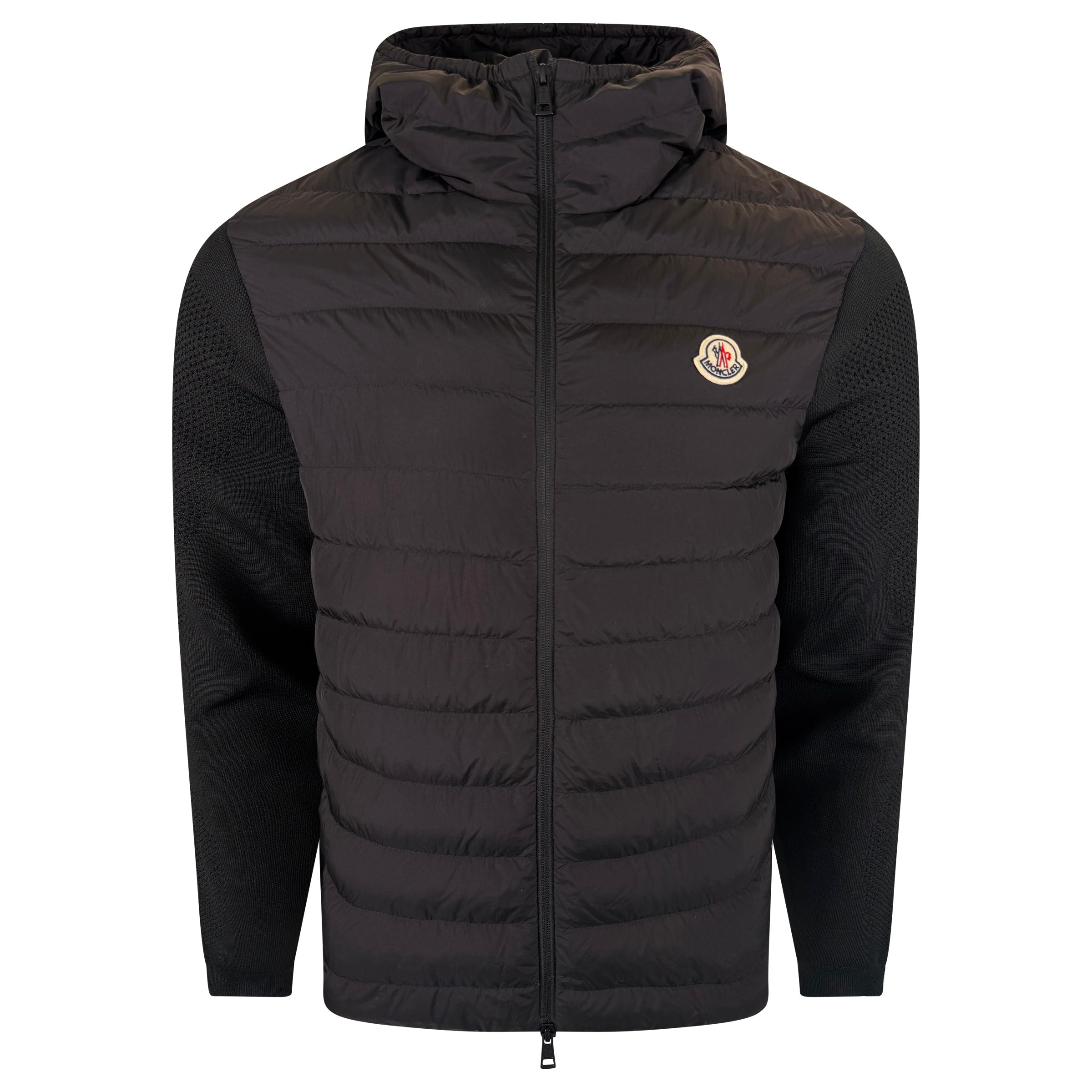 MONCLER MAGLIA PADDED BLACK CARDGAN - XL | PRE OWNED - Affluent ArchivesUsed HIGH END DESIGNER CLOTHING