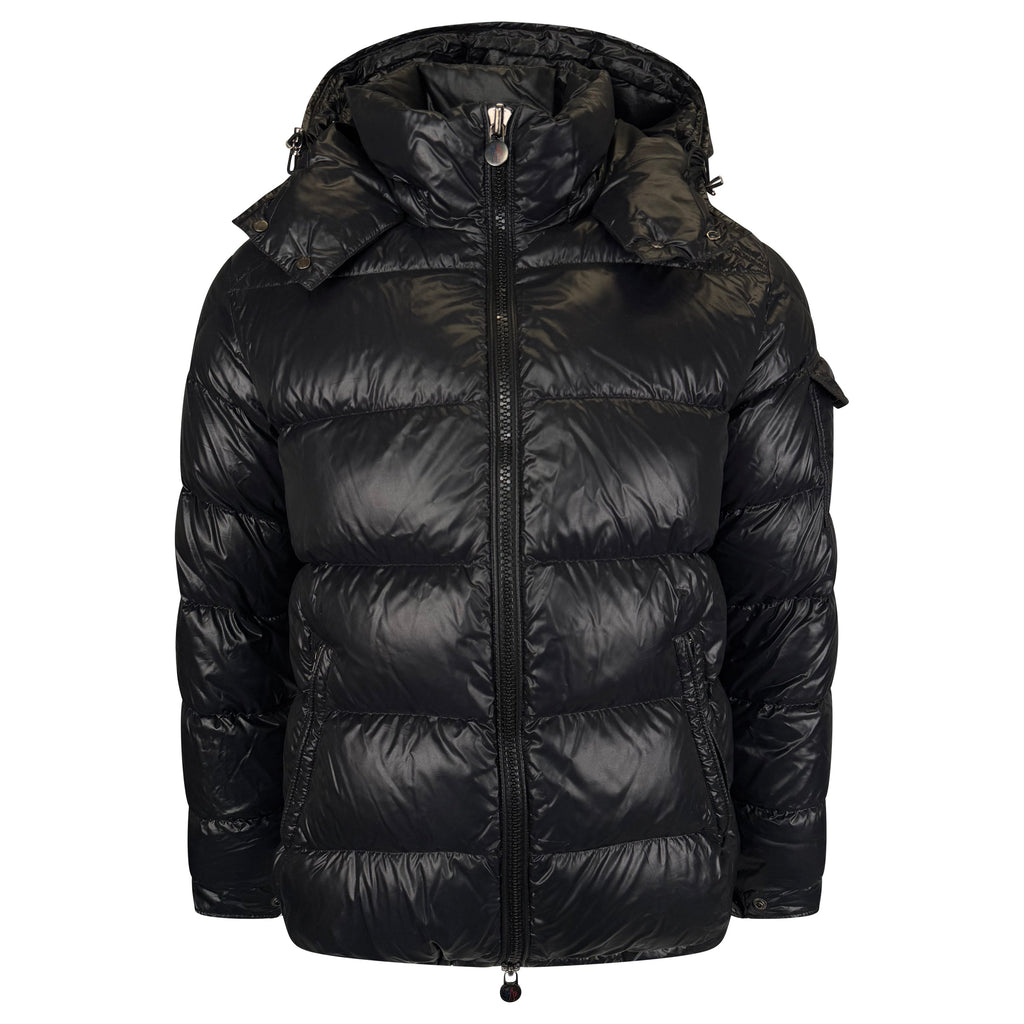 MONCLER MAYA BLACK COAT - SIZE 4 (L) - Affluent ArchivesUsed HIGH END DESIGNER CLOTHING