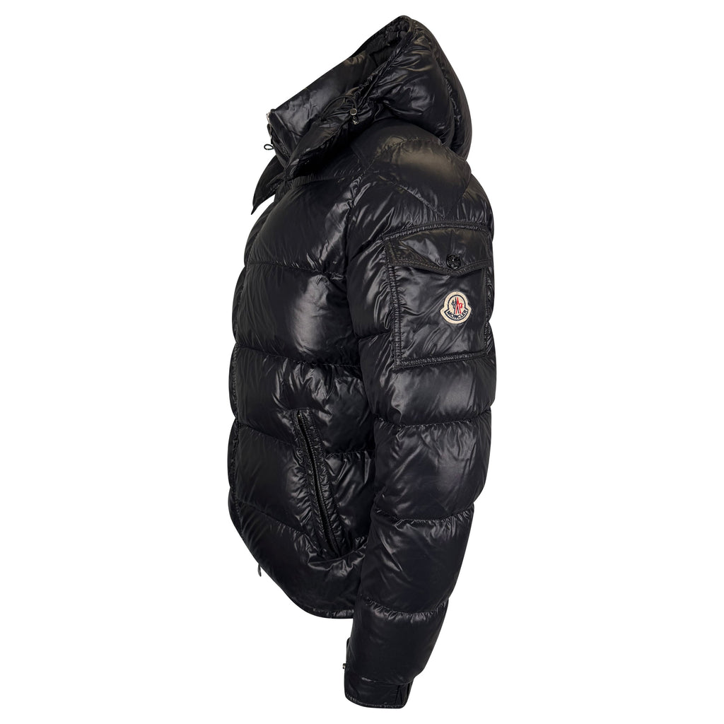 MONCLER MAYA BLACK COAT - SIZE 4 (L) - Affluent ArchivesUsed HIGH END DESIGNER CLOTHING