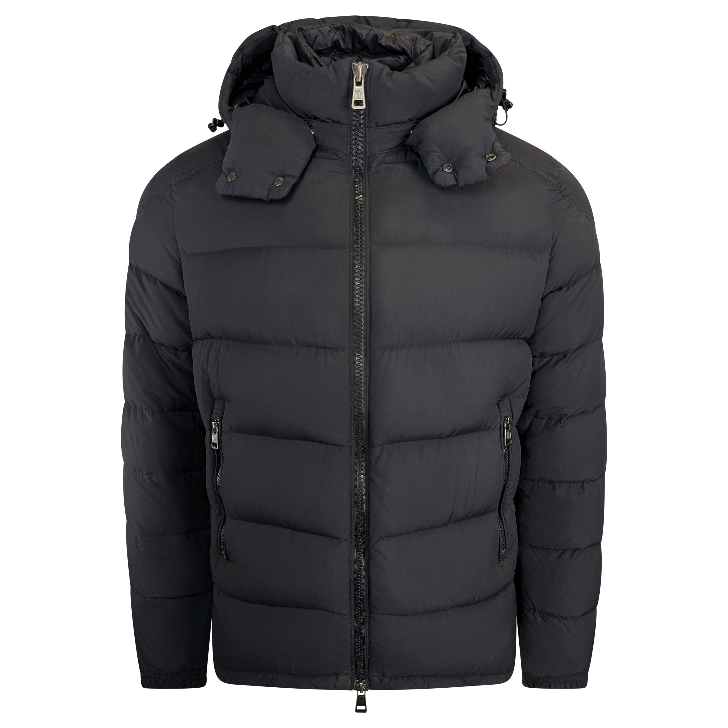 MONCLER NAVY BRIQUE GUIBOTTO COAT BLACK - SIZE 5 (L) - Affluent ArchivesUsed HIGH END DESIGNER CLOTHING