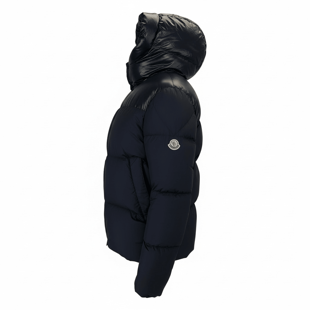 MONCLER NAVY DAMAVAND JACKET - SIZE 6 (Fits XL) - Affluent ArchivesUsed HIGH END DESIGNER CLOTHING