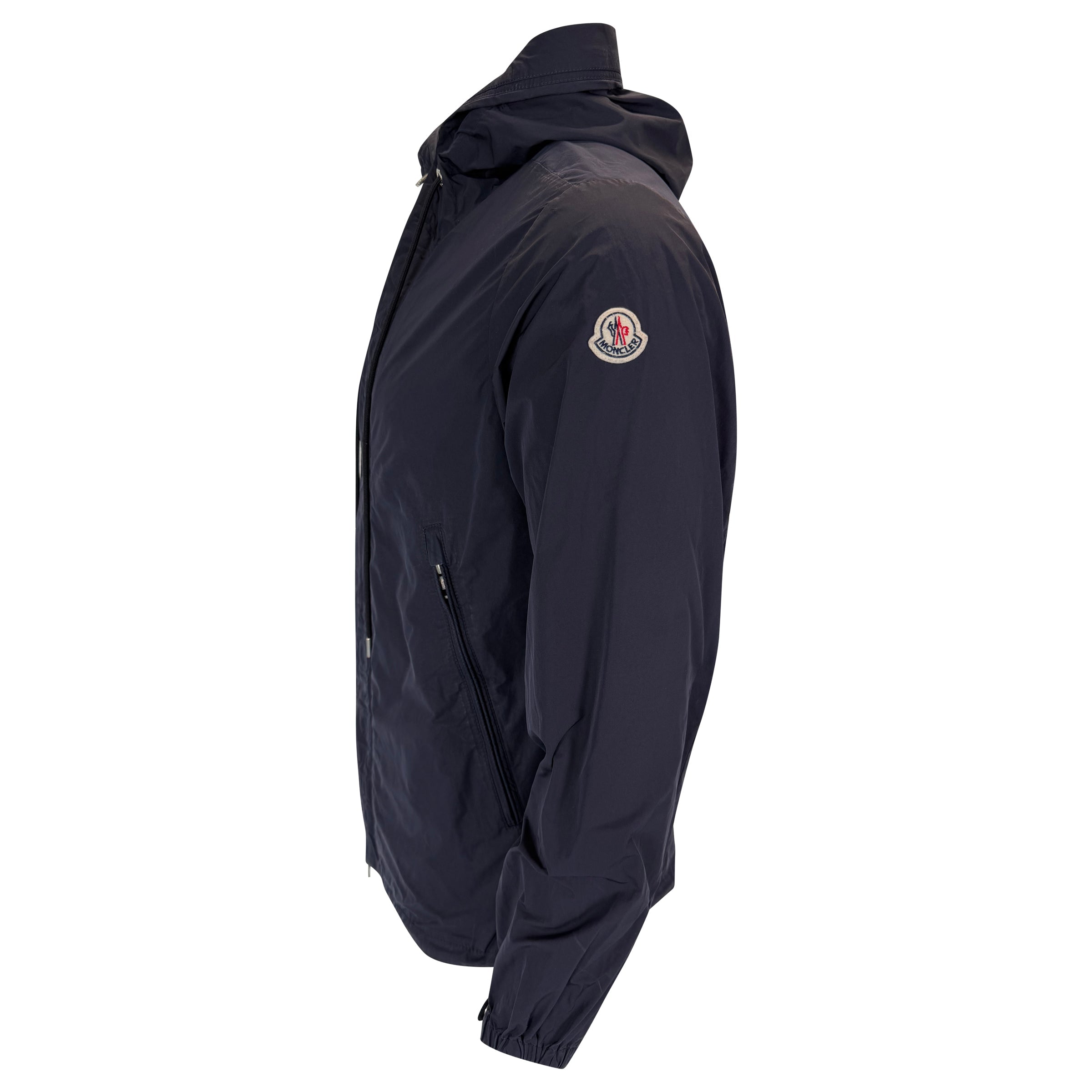 MONCLER NAVY WINDBREAKER - SIZE 3 (Medium) | PRE OWNED - Affluent ArchivesUsed HIGH END DESIGNER CLOTHING