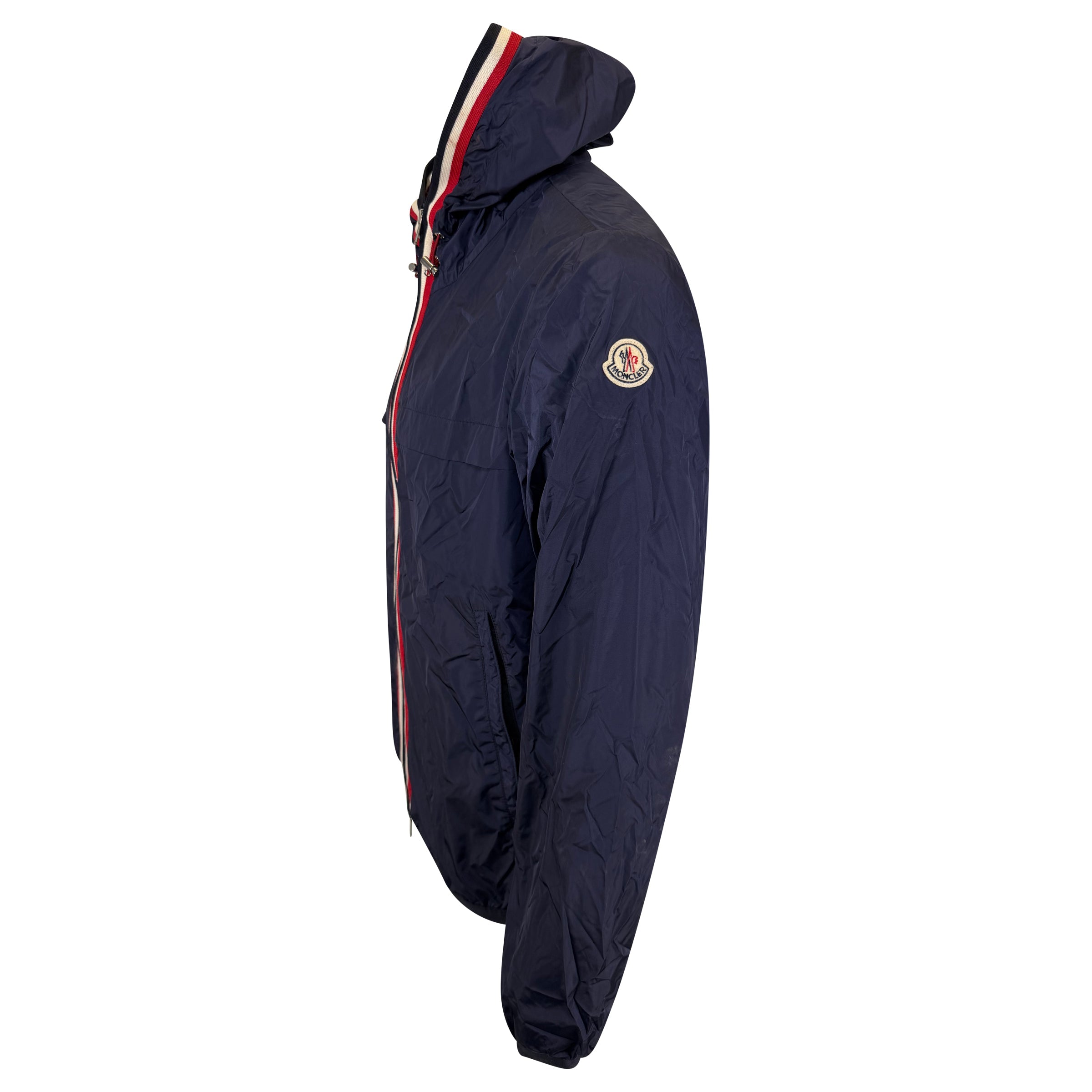 MONCLER NAVY WINDBREAKER - SIZE 4 (LARGE) | PRE OWNED - Affluent ArchivesUsed HIGH END DESIGNER CLOTHING