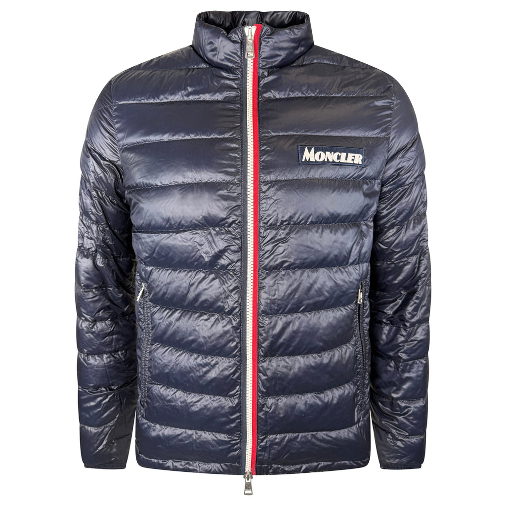 MONCLER QUILTED DOWN JACKET NAVY - SIZE 4 (Fits L) - Affluent ArchivesUsed HIGH END DESIGNER CLOTHING