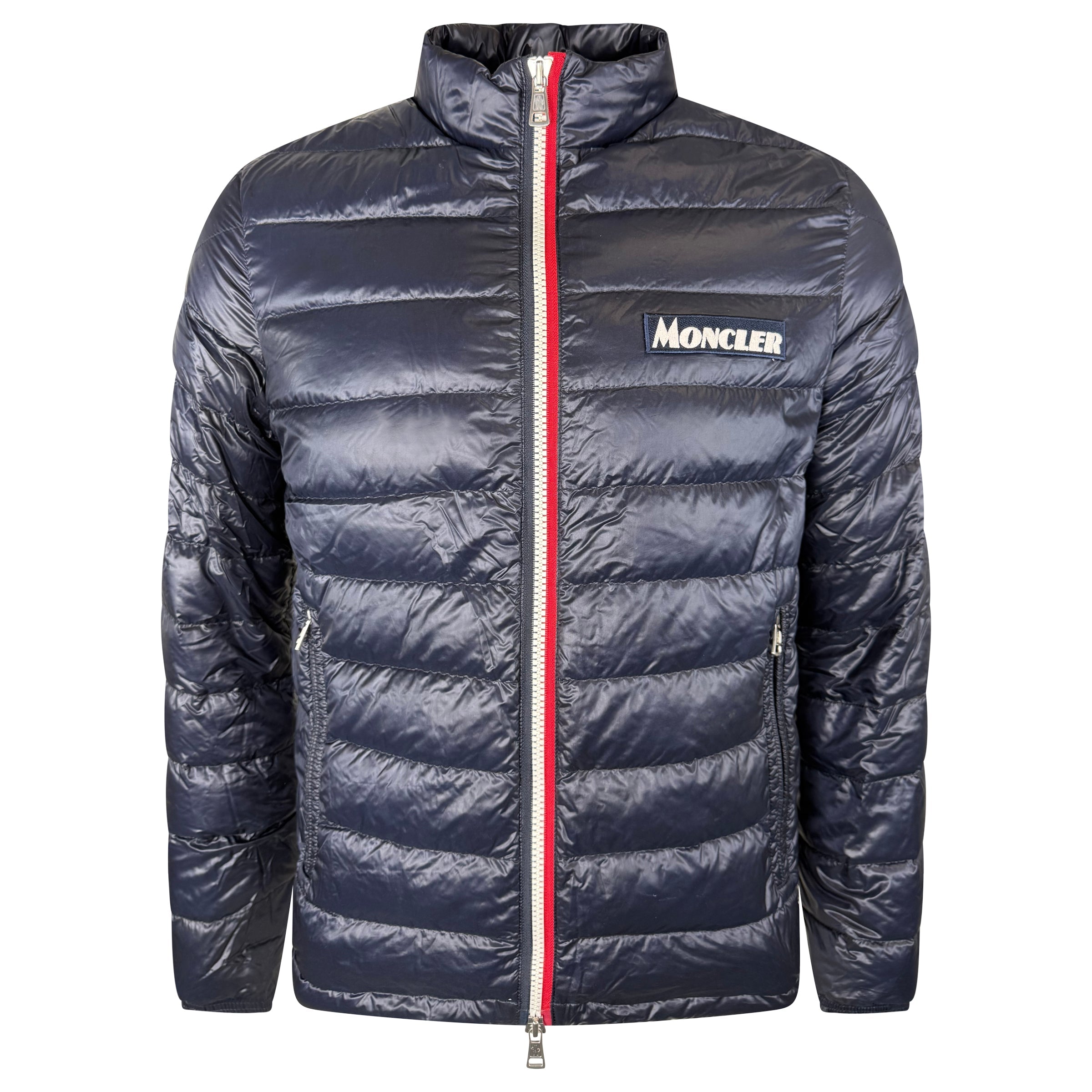 MONCLER QUILTED DOWN JACKET NAVY - SIZE 4 (Fits L) - Affluent ArchivesUsed HIGH END DESIGNER CLOTHING