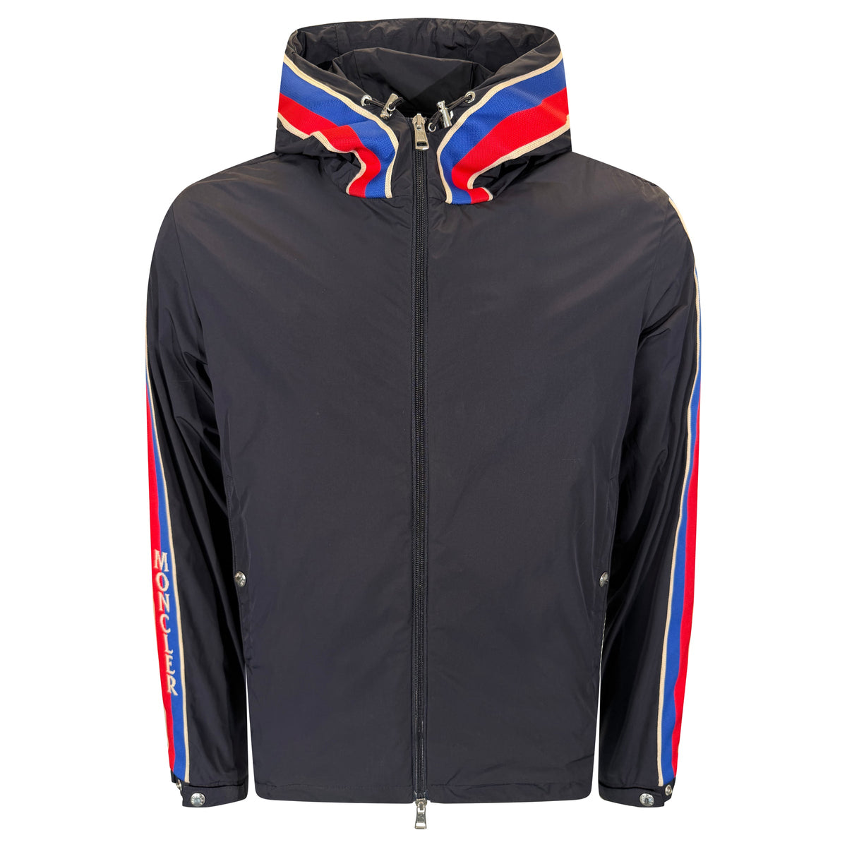 MONCLER RUKBAT NAVY WINDBREAKER - SIZE 2 (S/M) | PRE OWNED - Affluent ArchivesUsed HIGH END DESIGNER CLOTHING