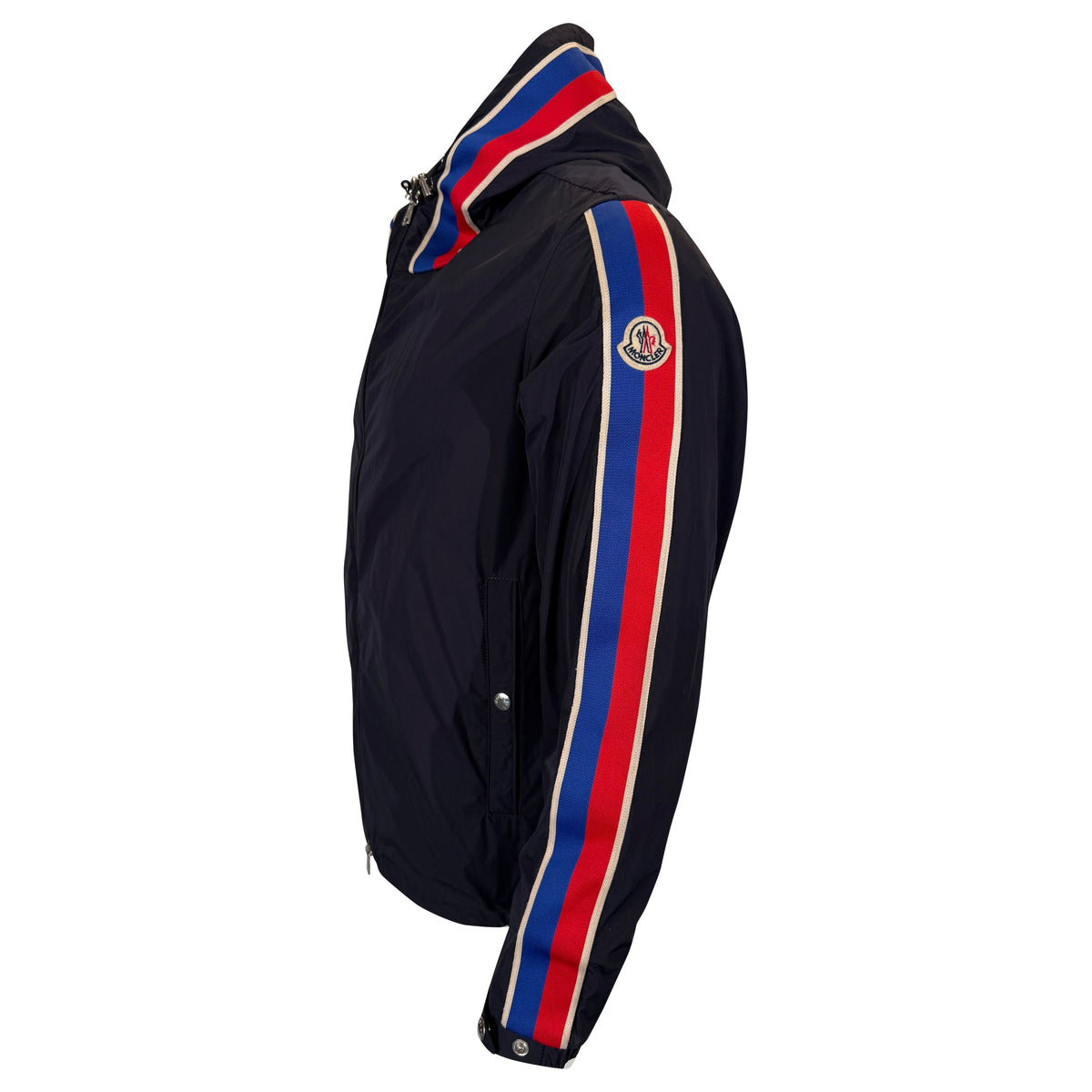 MONCLER RUKBAT NAVY WINDBREAKER - SIZE 2 (S/M) | PRE OWNED - Affluent ArchivesUsed HIGH END DESIGNER CLOTHING