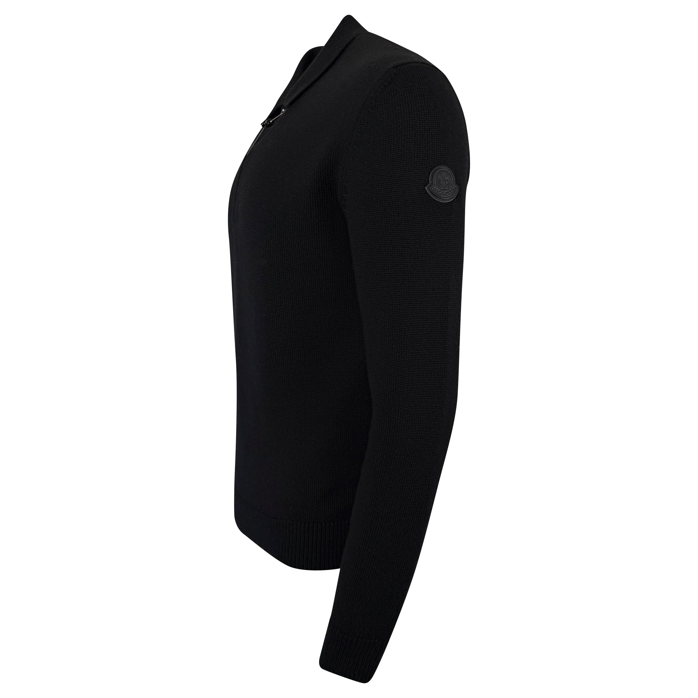 MONCLER TRICOT CARDIGAN BLACK - LARGE - Affluent ArchivesUsed HIGH END DESIGNER CLOTHING