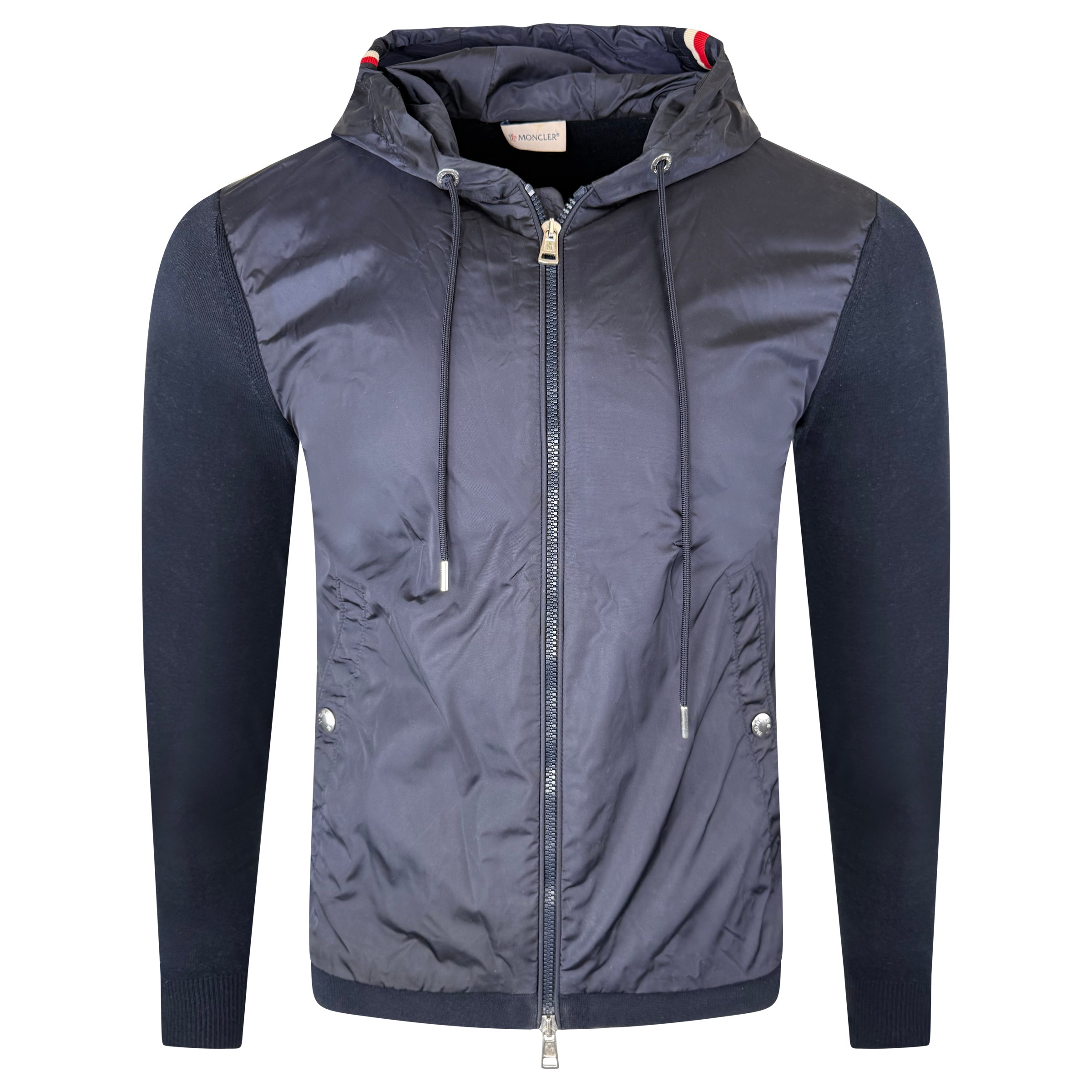 MONCLER TRICOT CARDIGAN JACKET NAVY - SMALL - Affluent ArchivesUsed HIGH END DESIGNER CLOTHING