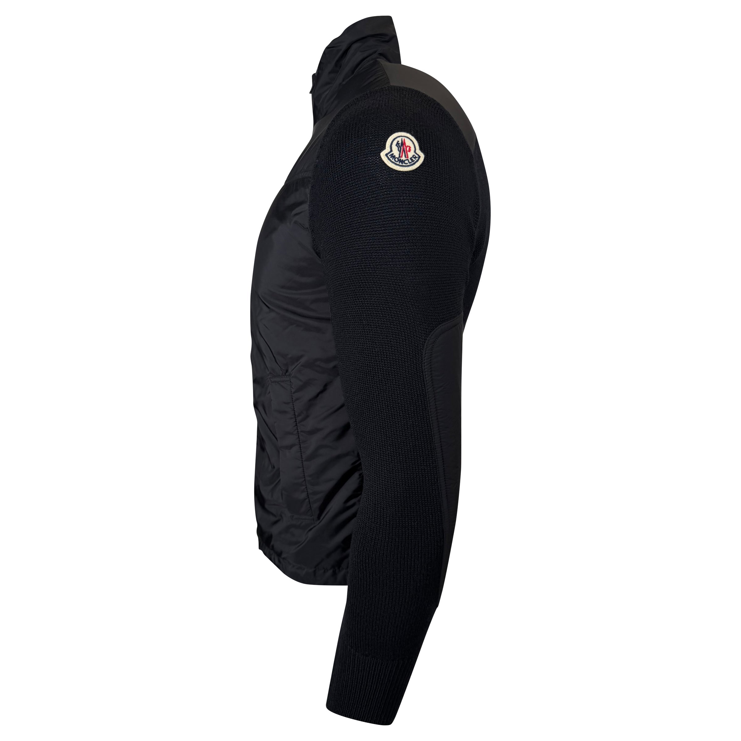 MONCLER TRICOT KNIT JACKET BLACK - SMALL - Affluent ArchivesUsed HIGH END DESIGNER CLOTHING