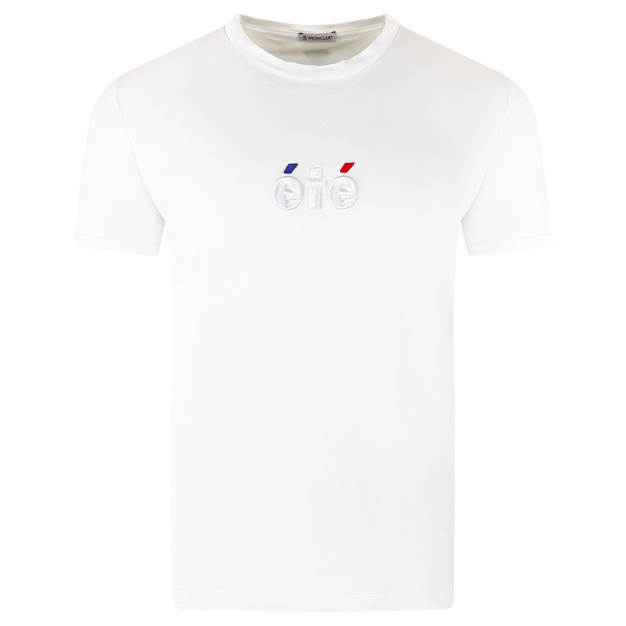 MONCLER WHITE LOGO T SHIRT - MEDIUM | PRE OWNED - Affluent ArchivesUsed HIGH END DESIGNER CLOTHING
