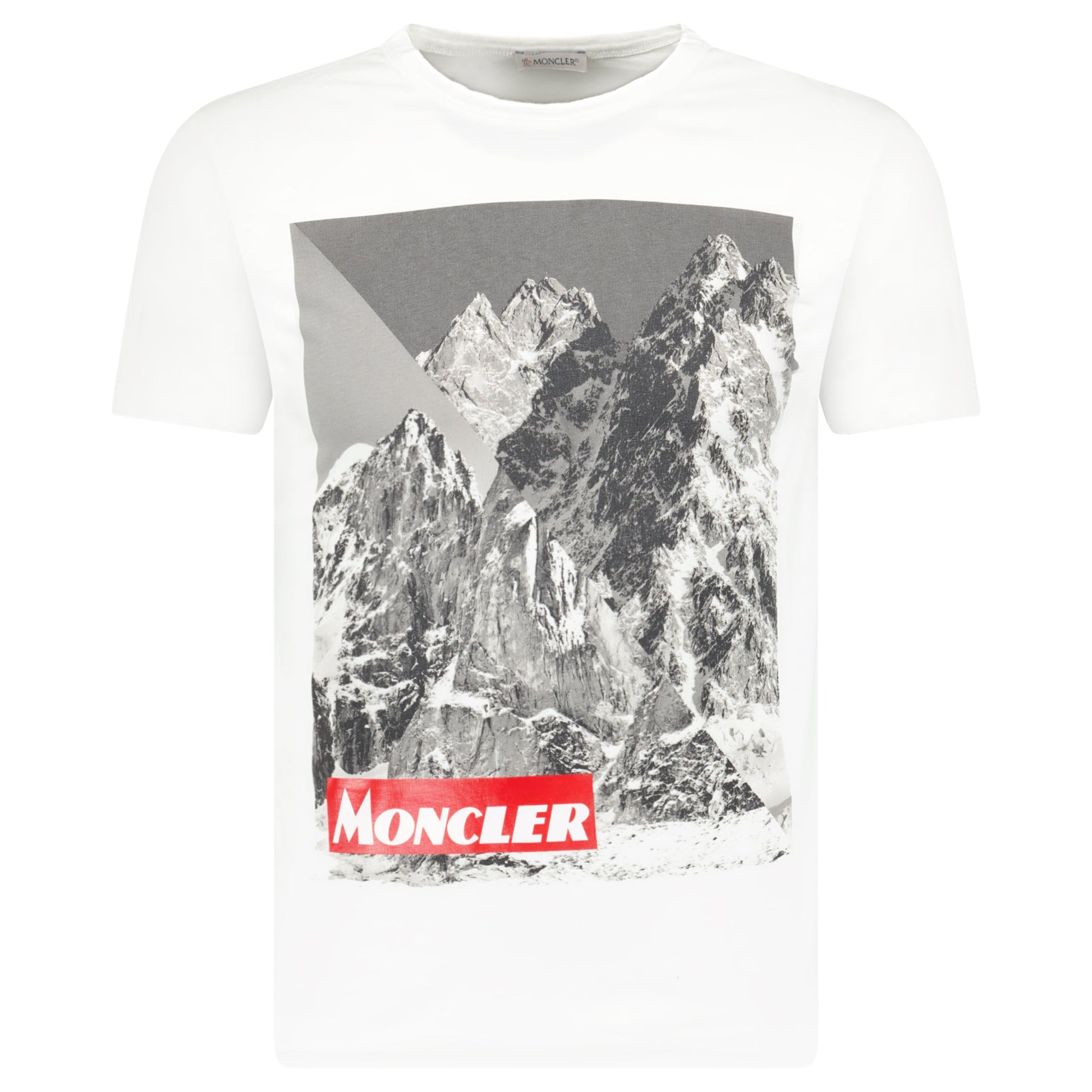 MONCLER WHITE LOGO T SHIRT - SMALL - Affluent ArchivesUsed HIGH END DESIGNER CLOTHING