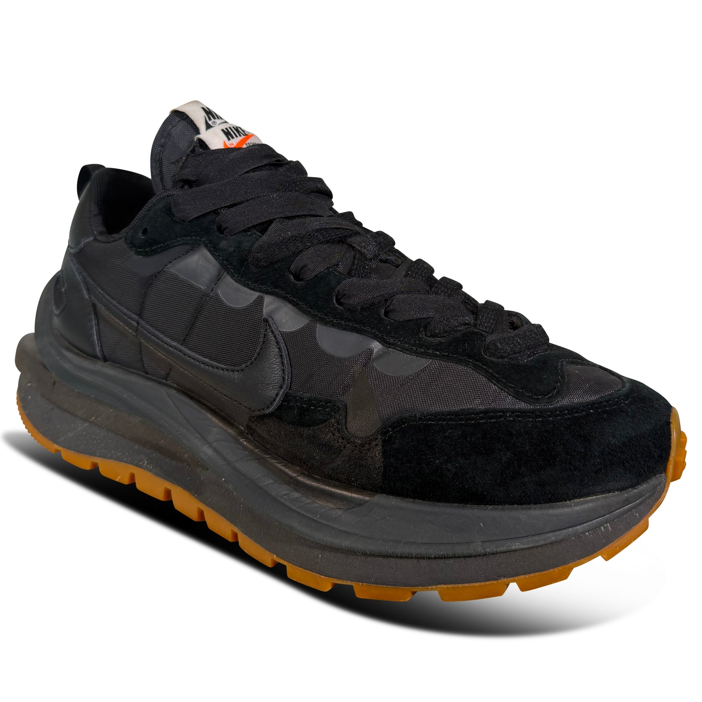NIKE SACAI VAPORWAFFLE TRIPLE BLACK - UK 7 (41) | PRE OWNED - Affluent ArchivesUsed HIGH END DESIGNER CLOTHING