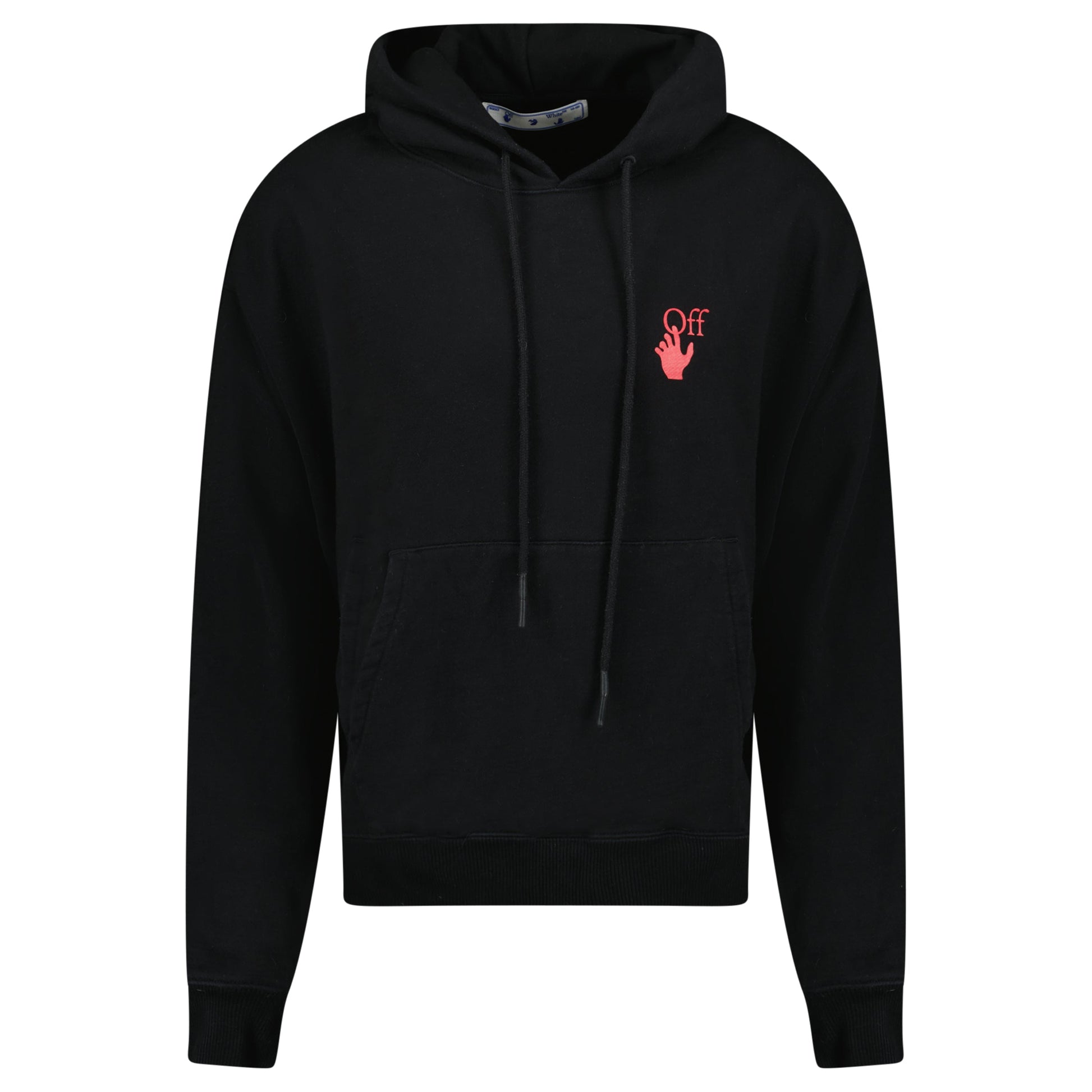 OFF WHITE BLACK HOODIE - LARGE (Fits XL) - Affluent ArchivesUsed HIGH END DESIGNER CLOTHING