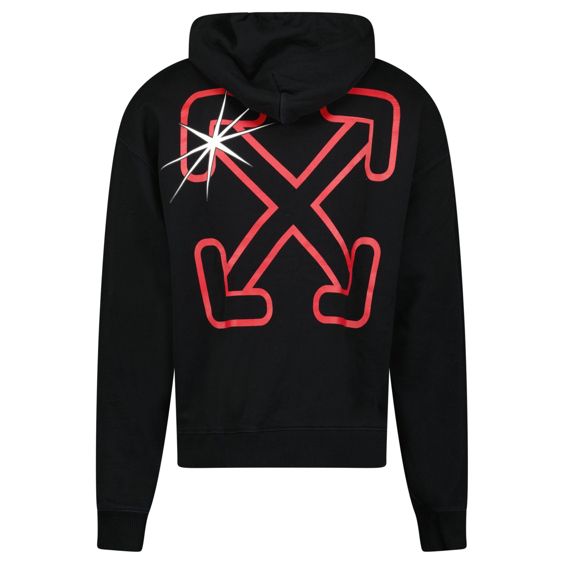 OFF WHITE BLACK HOODIE - LARGE (Fits XL) - Affluent ArchivesUsed HIGH END DESIGNER CLOTHING