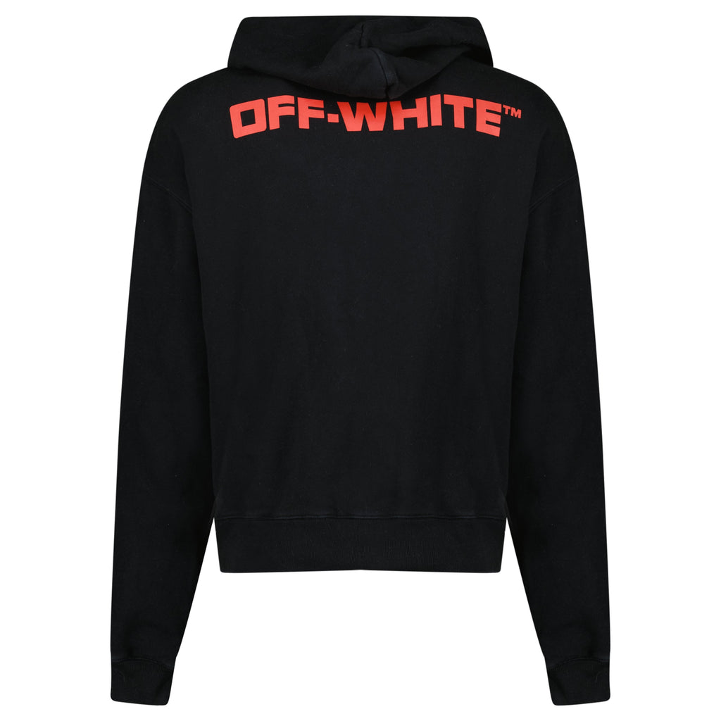 OFF WHITE HOODIE BLACK/WHITE - MEDIUM - Affluent ArchivesUsed HIGH END DESIGNER CLOTHING