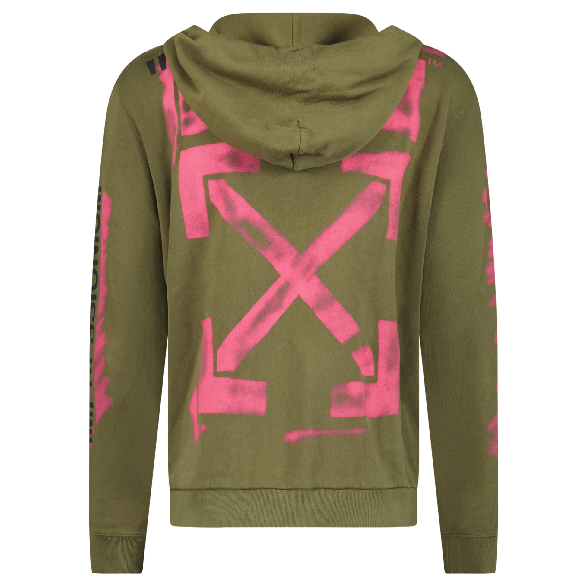 OFF WHITE KHAKI ZIP HOODIE - LARGE - Affluent ArchivesUsed HIGH END DESIGNER CLOTHING