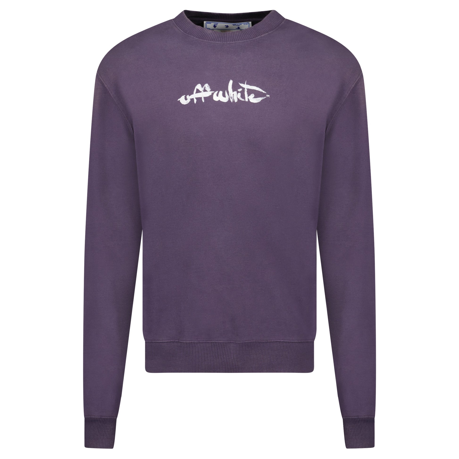 OFF WHITE PURPLE LOGO SWEARSHIRT - MEDIUM - Affluent ArchivesUsed HIGH END DESIGNER CLOTHING
