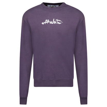 OFF WHITE PURPLE LOGO SWEARSHIRT - MEDIUM - Affluent ArchivesUsed HIGH END DESIGNER CLOTHING