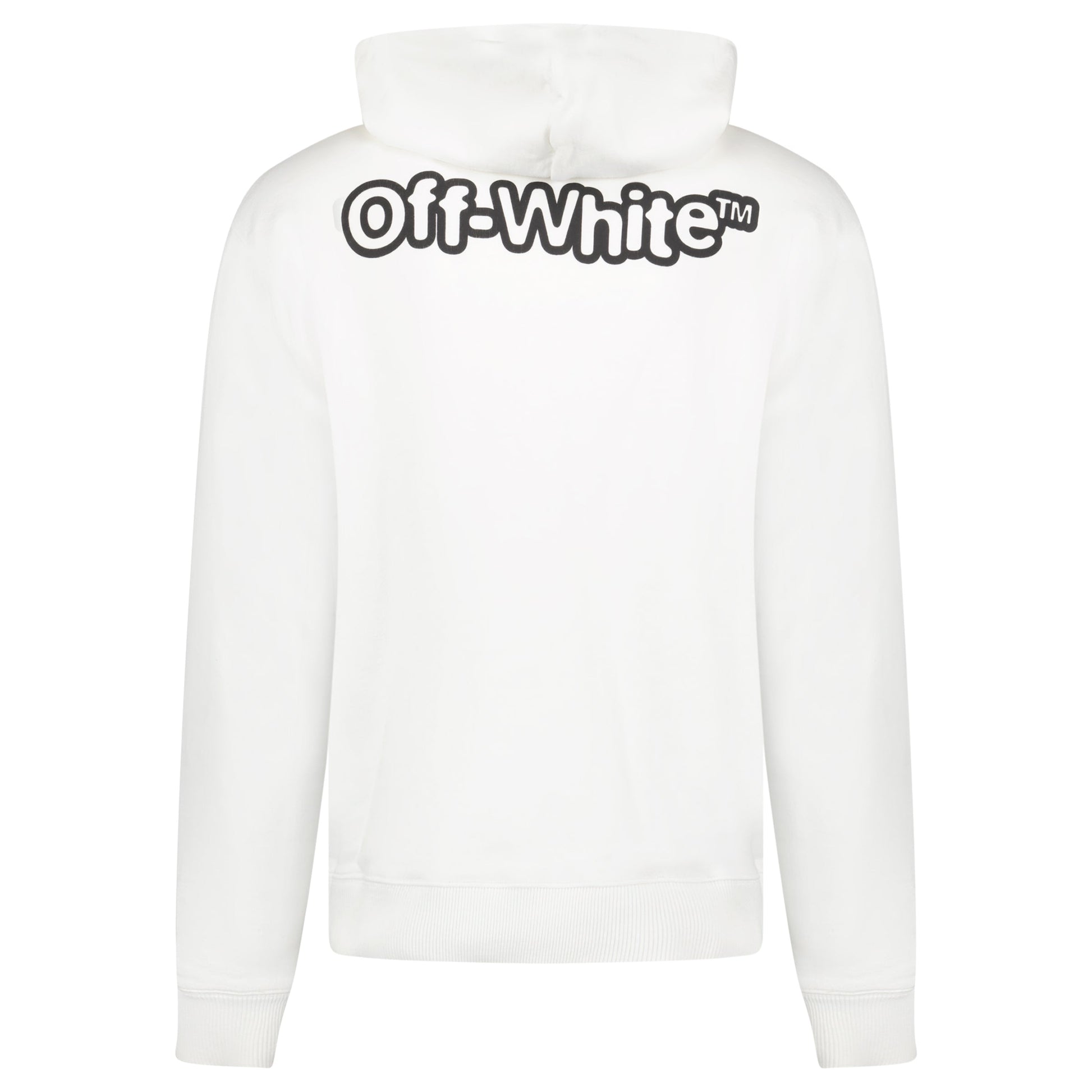 OFF WHITE WHITE HOODIE - MEDIUM - Affluent ArchivesUsed HIGH END DESIGNER CLOTHING