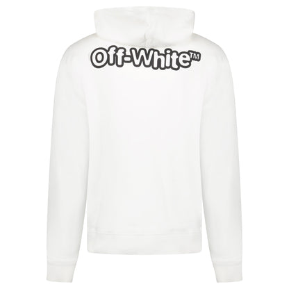 OFF WHITE WHITE HOODIE - MEDIUM - Affluent ArchivesUsed HIGH END DESIGNER CLOTHING