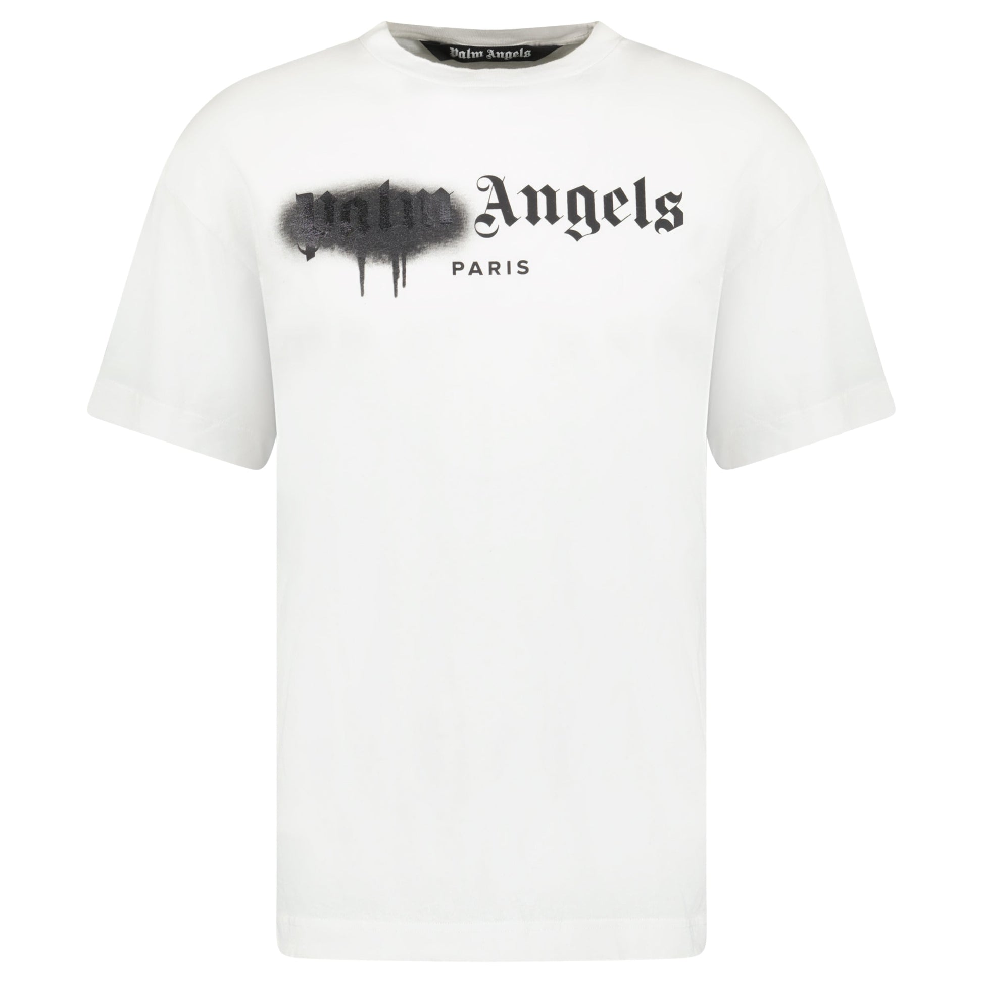 PALM ANGELS WHITE / BLACK T SHIRT - MEDIUM - Affluent ArchivesUsed HIGH END DESIGNER CLOTHING